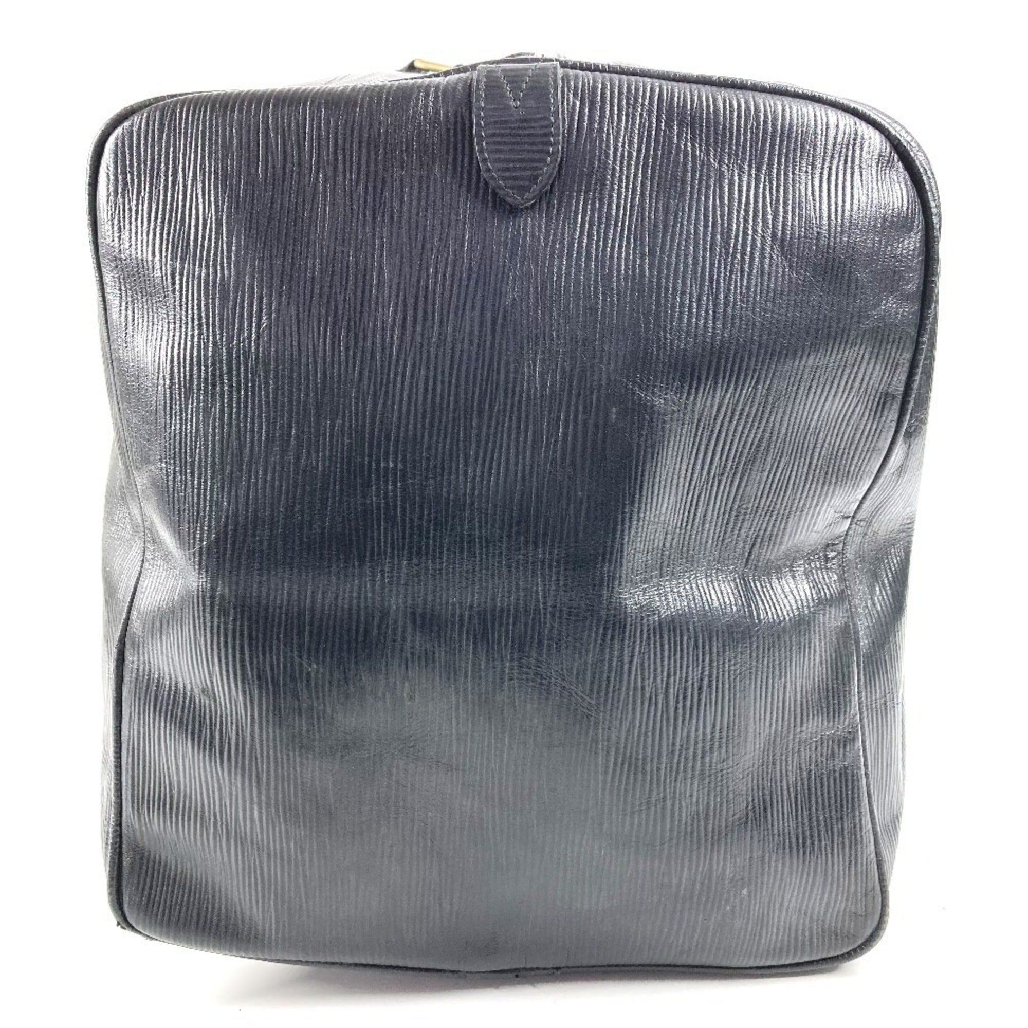 Fendi Black Leather Boston Bag Handbag (Pre-Owned)