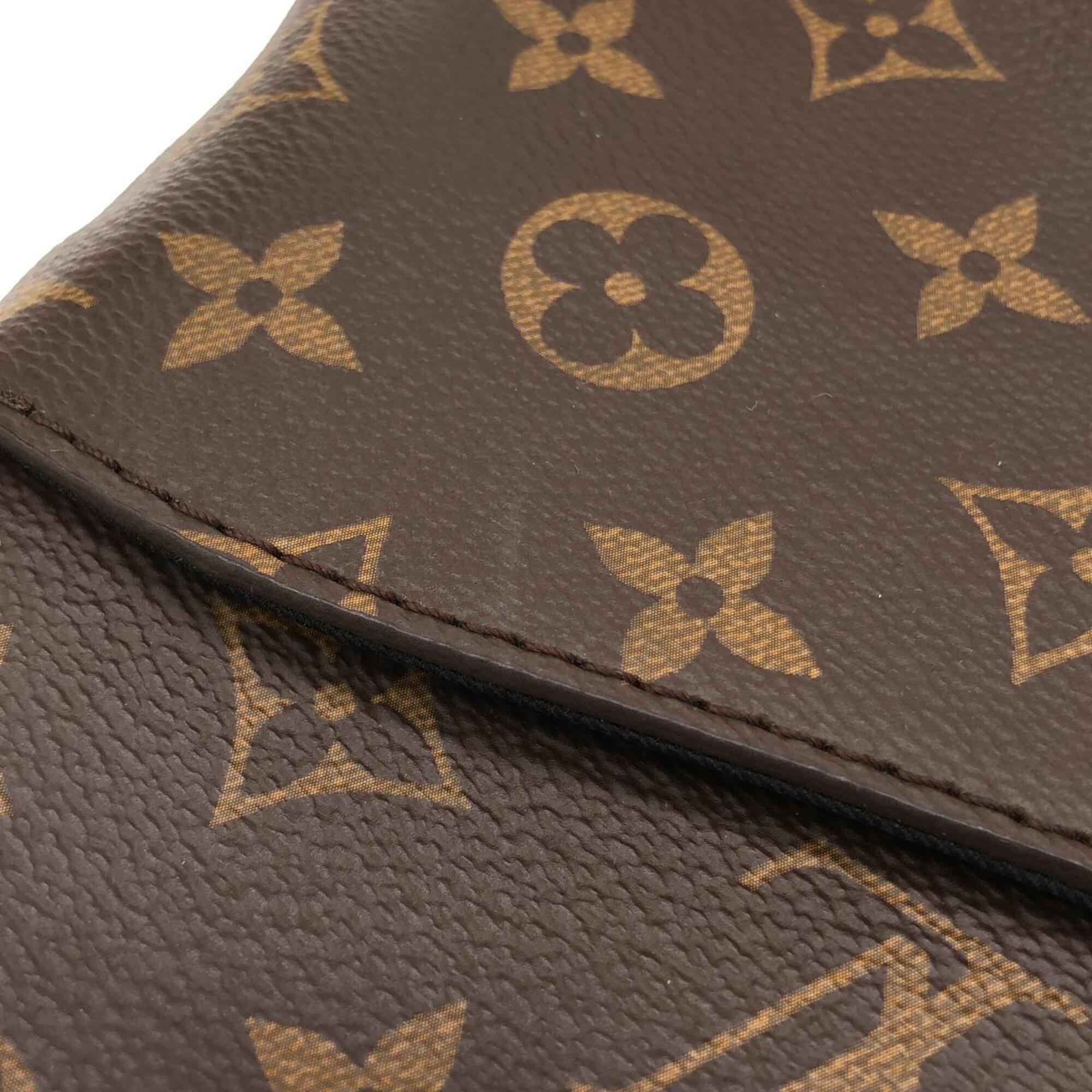 Louis Vuitton Black Marron Coated Canvas Shoulder Bag (Pre-Owned)