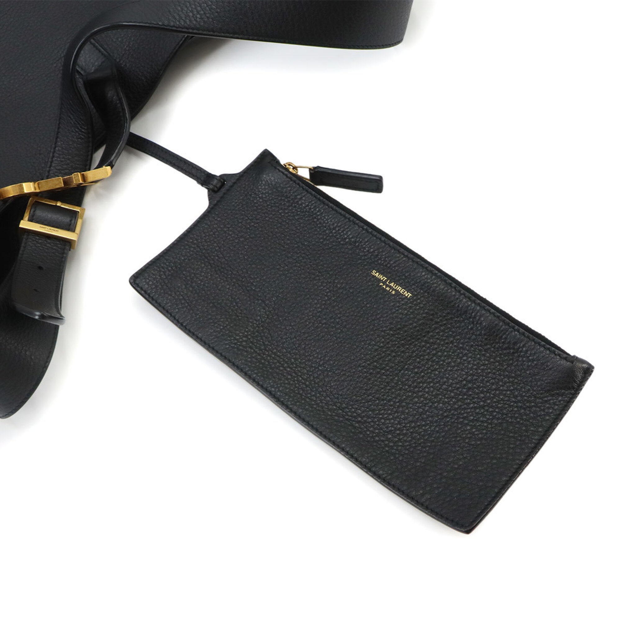 Saint Laurent Black Leather Handbag Shoulder Bag (Pre-Owned)