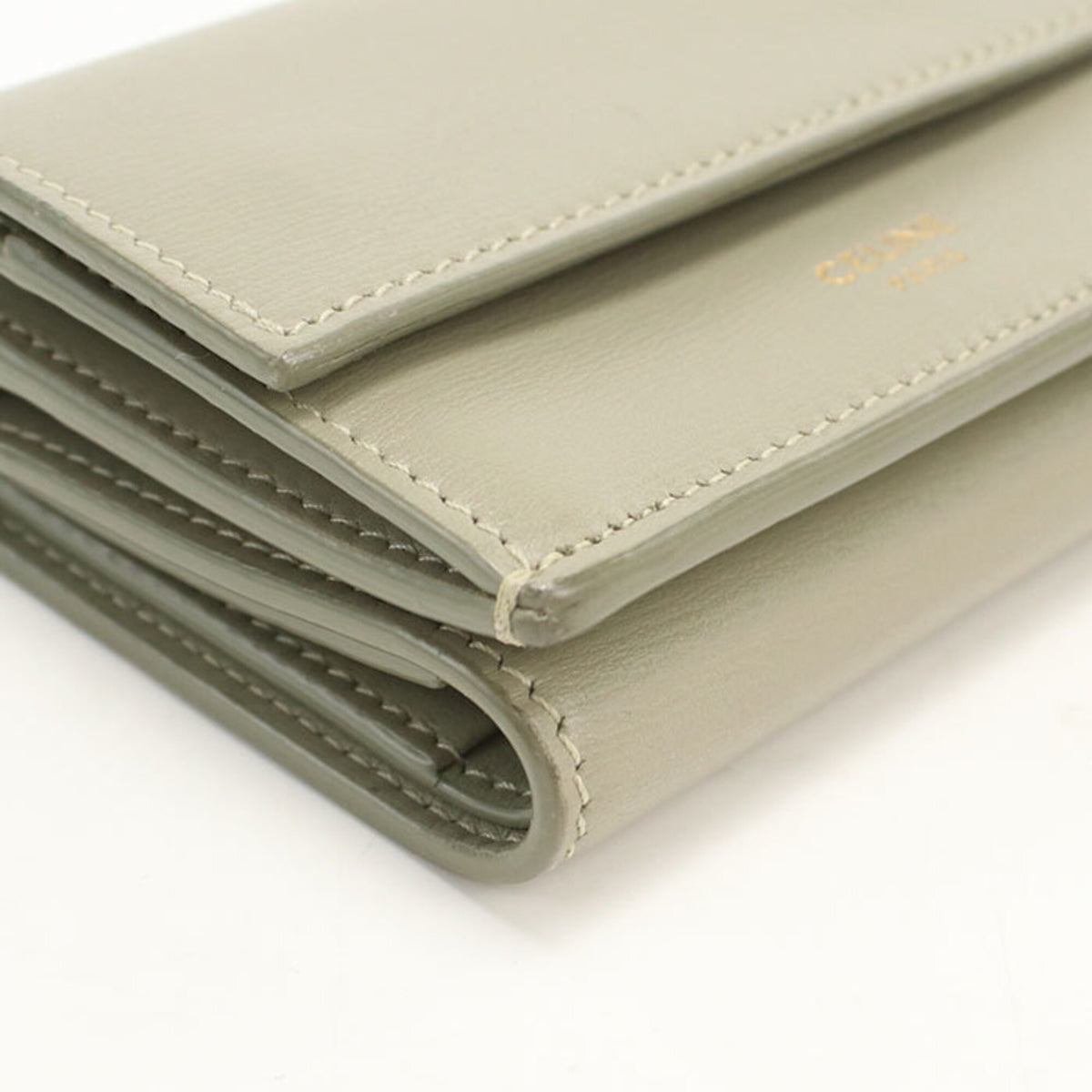Celine Gray Leather Wallet (Tri-Fold) (Pre-Owned)