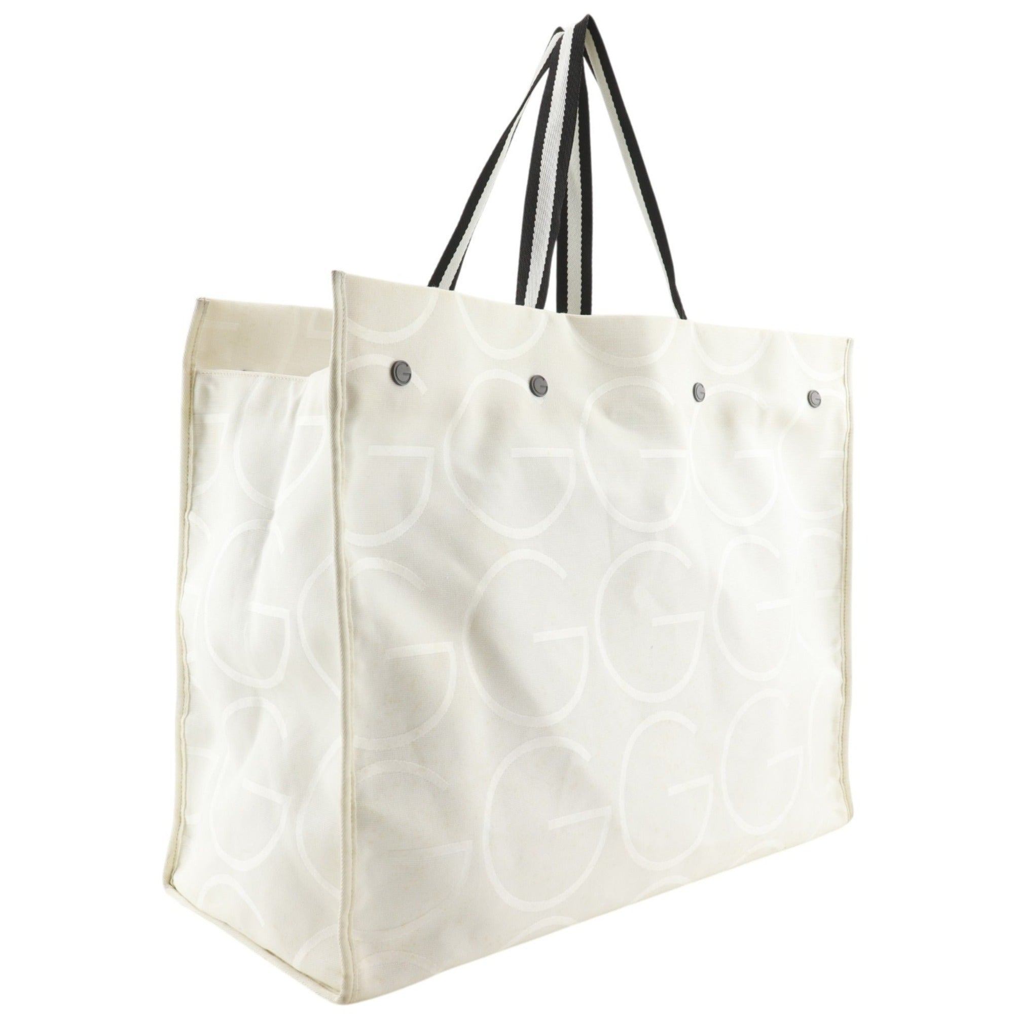 Gucci White Canvas Tote Bag (Pre-Owned)