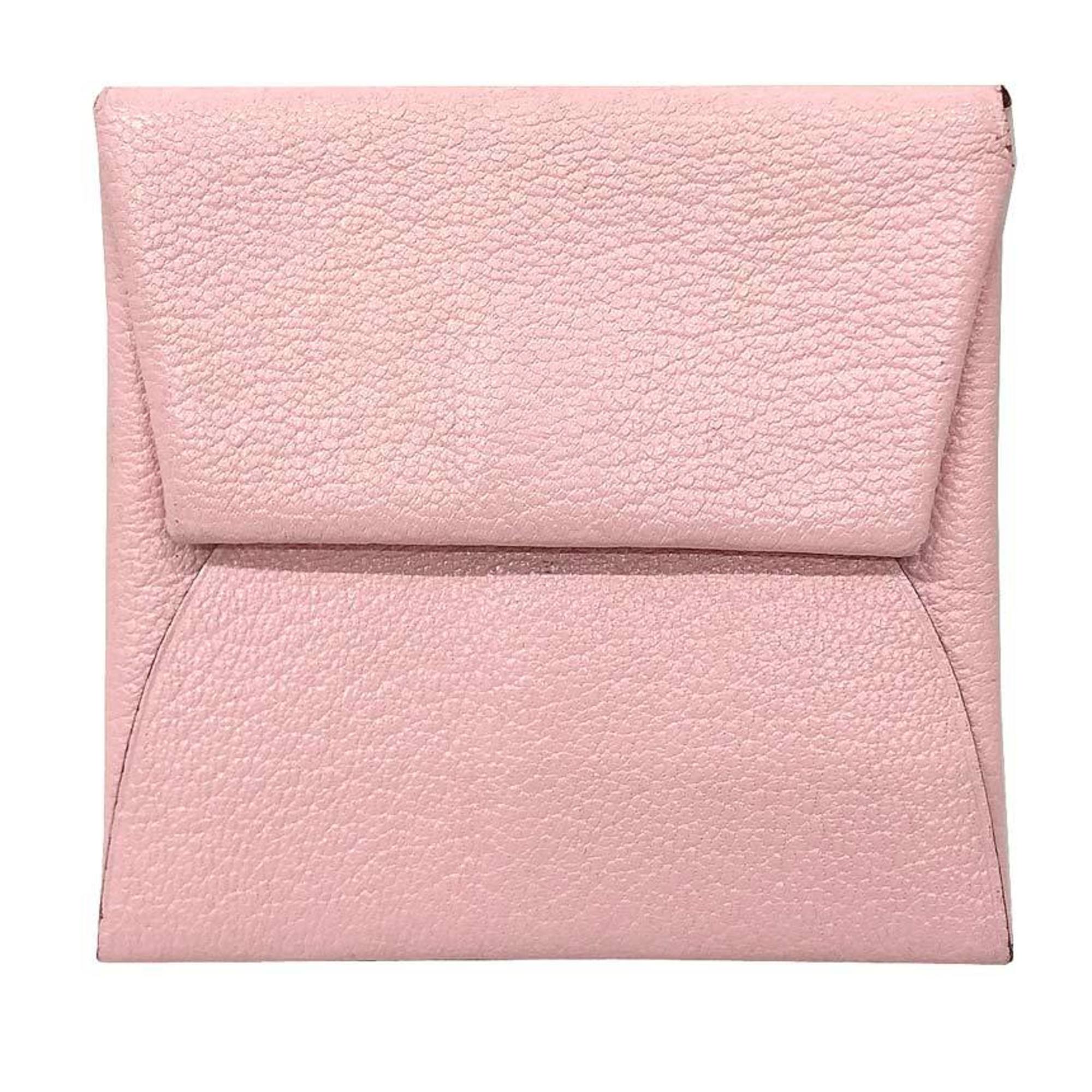 Hermes Pink Rose Sakura Leather Coin Purse/Coin Case (Pre-Owned)