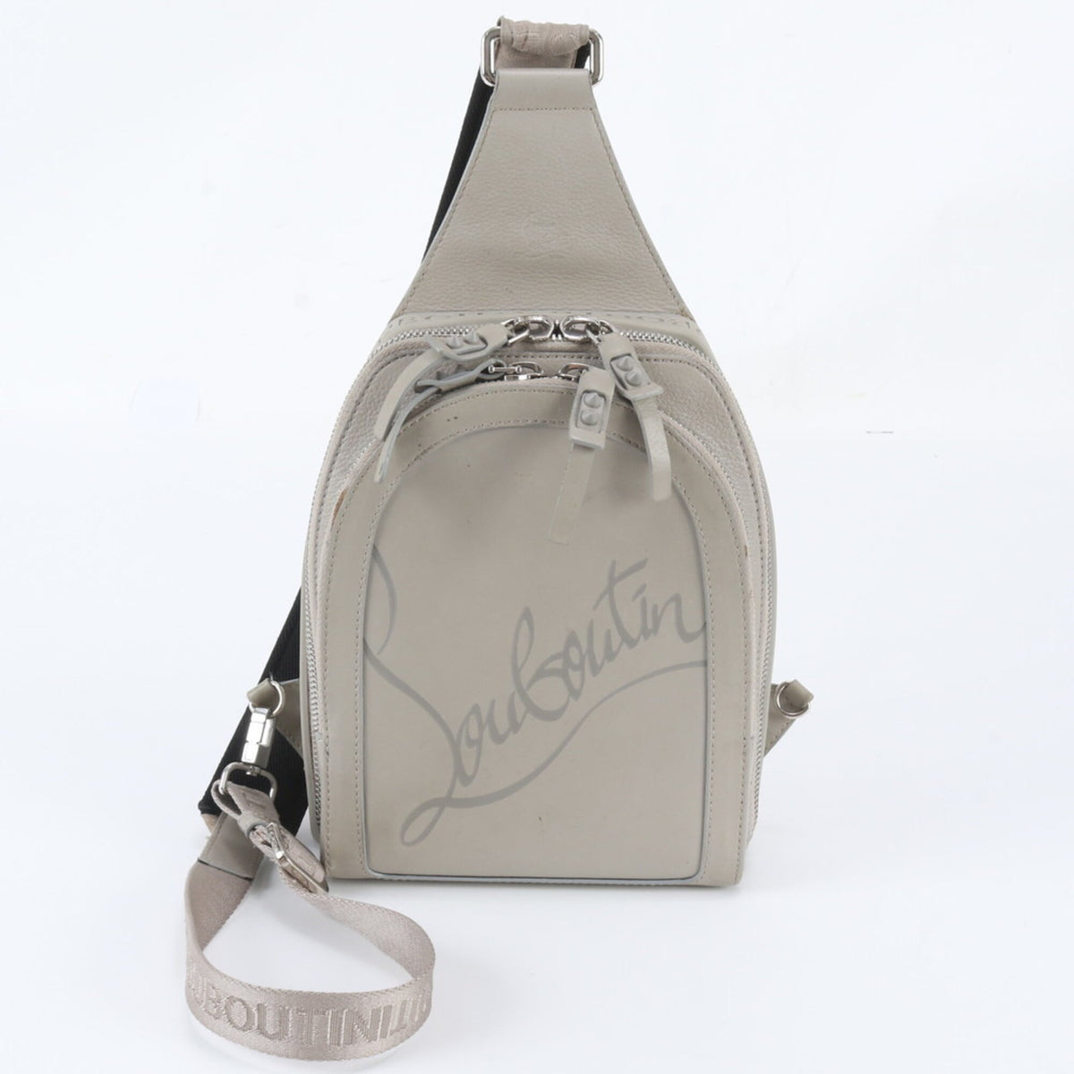 Christian Louboutin Gray Leather Crossbody Bag (Pre-Owned)