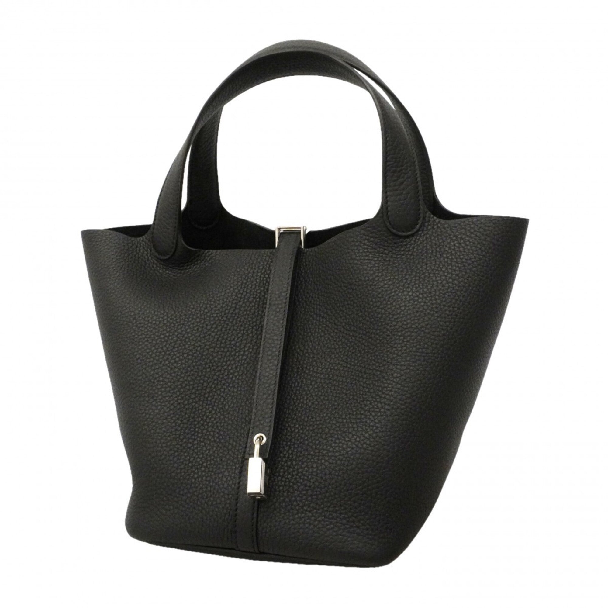 Hermes Black Taurillon Clemence Leather Handbag (Pre-Owned)