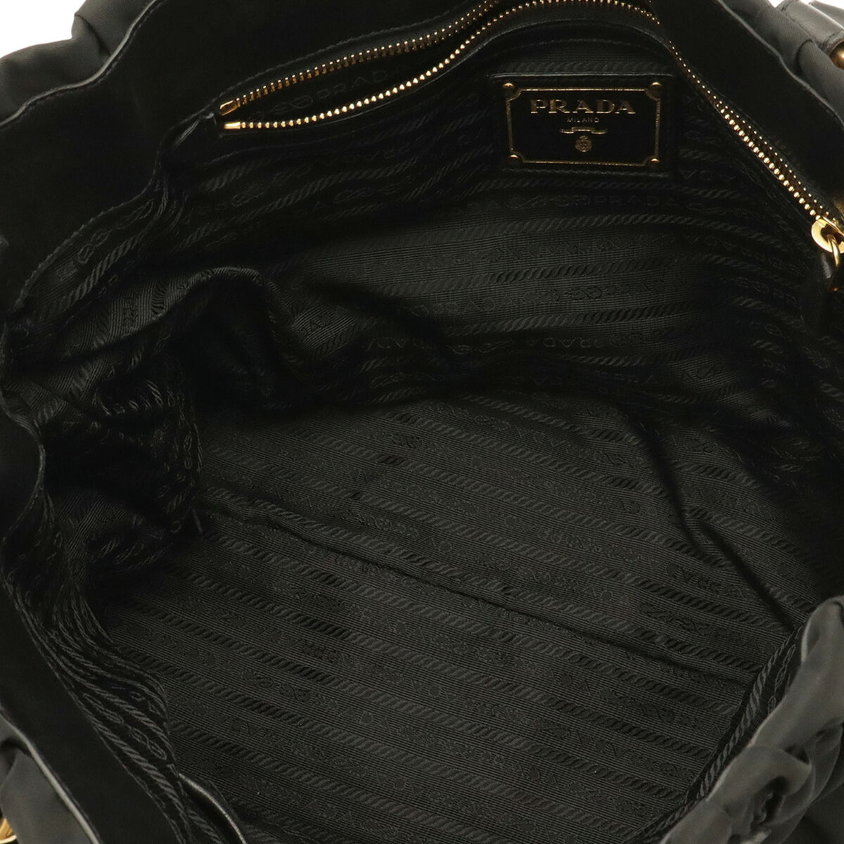 Prada Black Nero Nylon Leather Handbag Shoulder Bag Tote Bag (Pre-Owned)