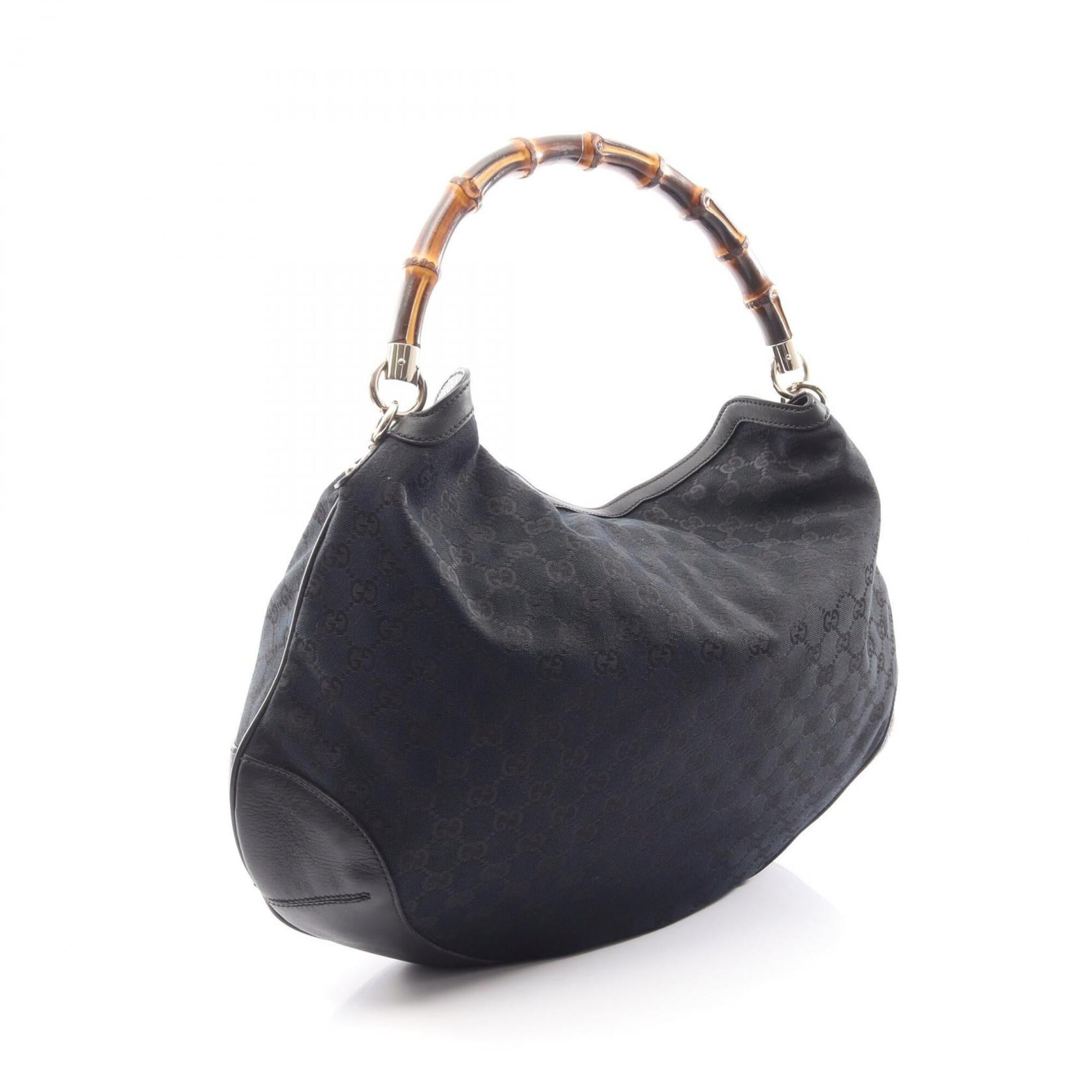 Gucci Black Canvas Leather Handbag (Pre-Owned)