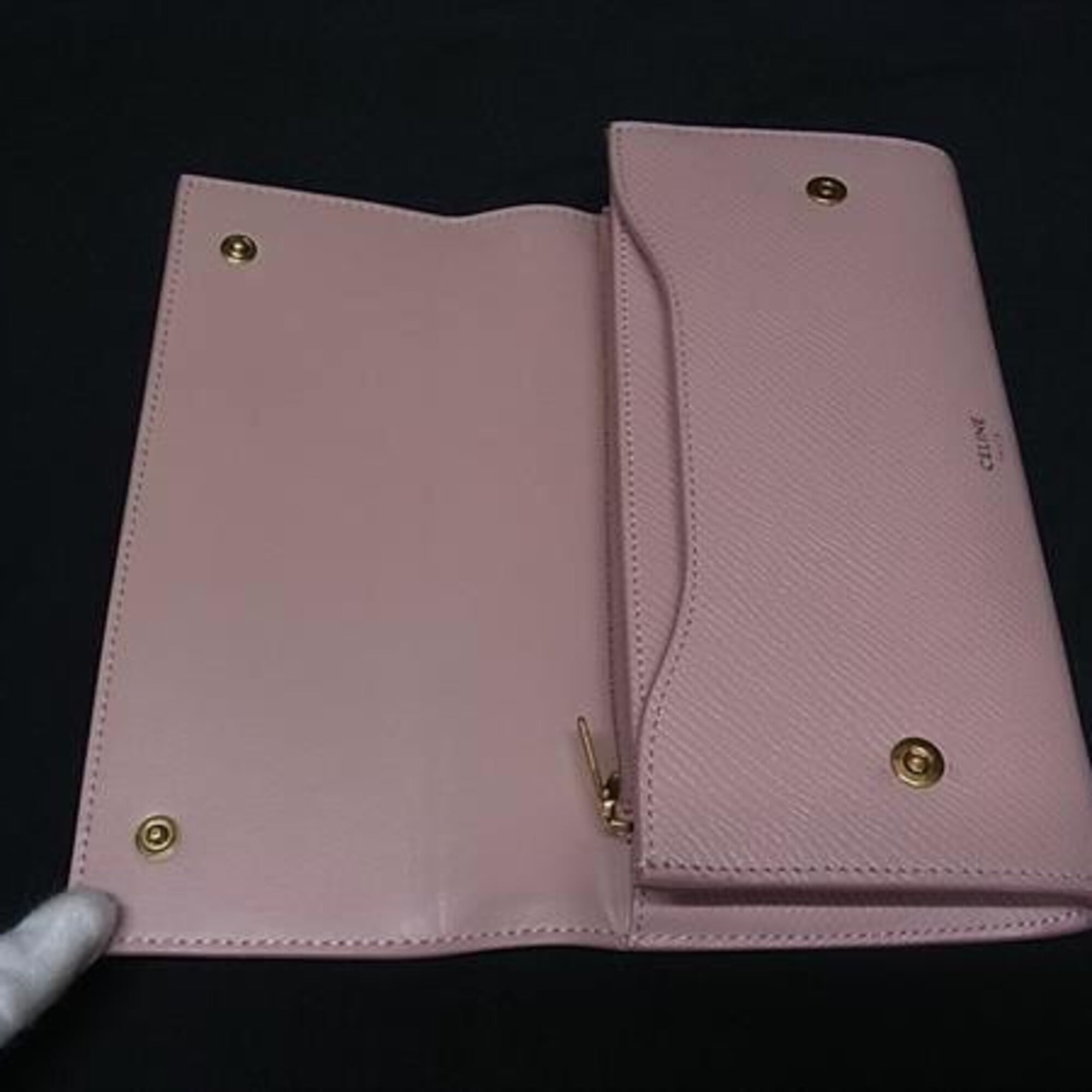 Celine Pink Leather Long Wallet (Bi-Fold) (Pre-Owned)