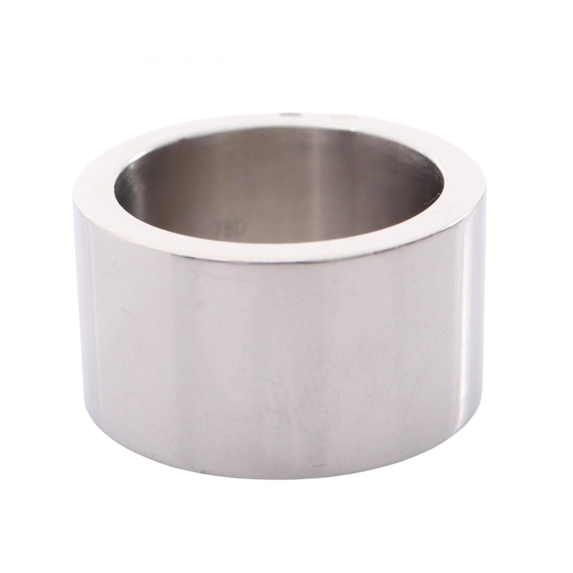 Dolce & Gabbana Silver Black Metal Band Ring (Pre-Owned)