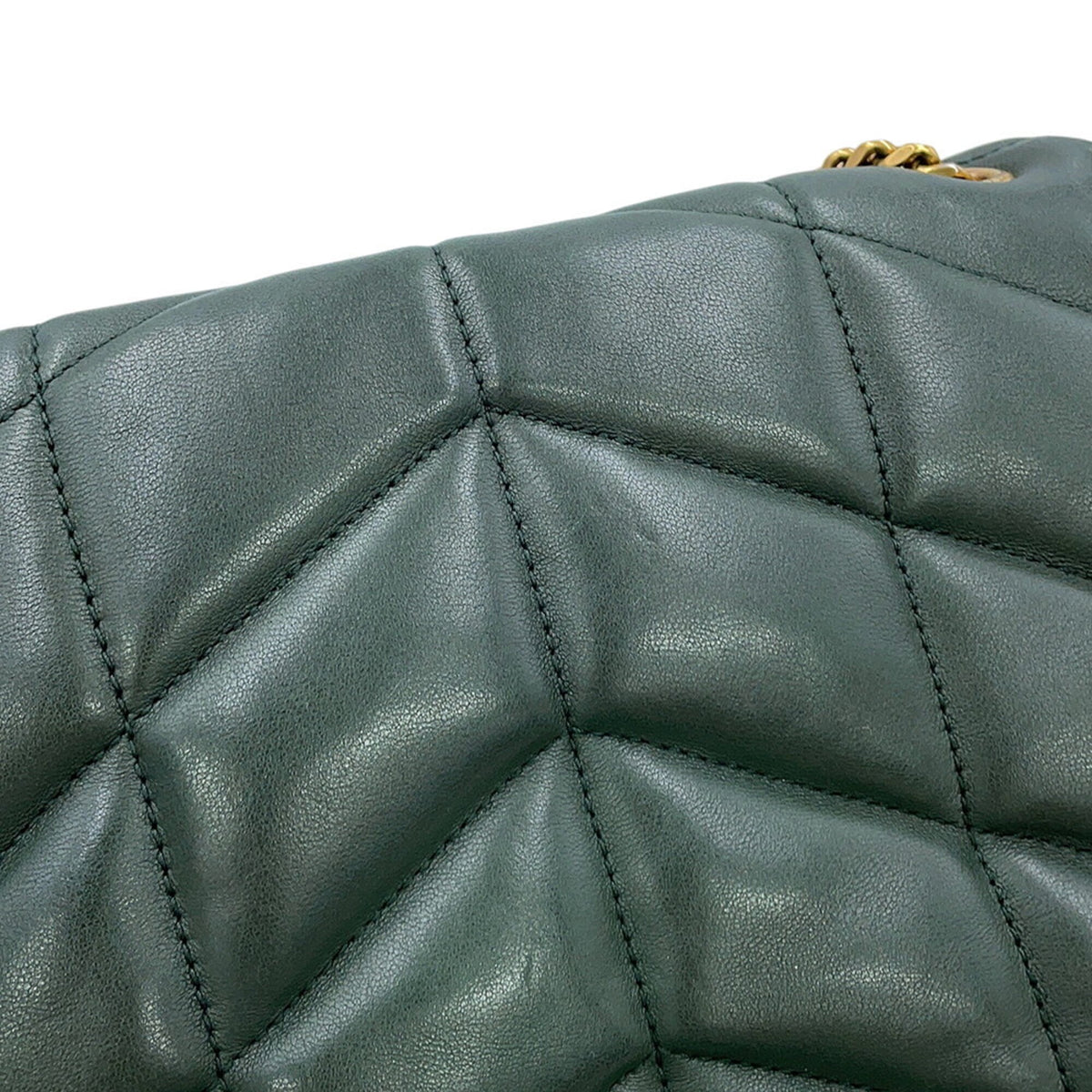 Yves Saint Laurent Green Leather Handbag Shoulder Bag (Pre-Owned)