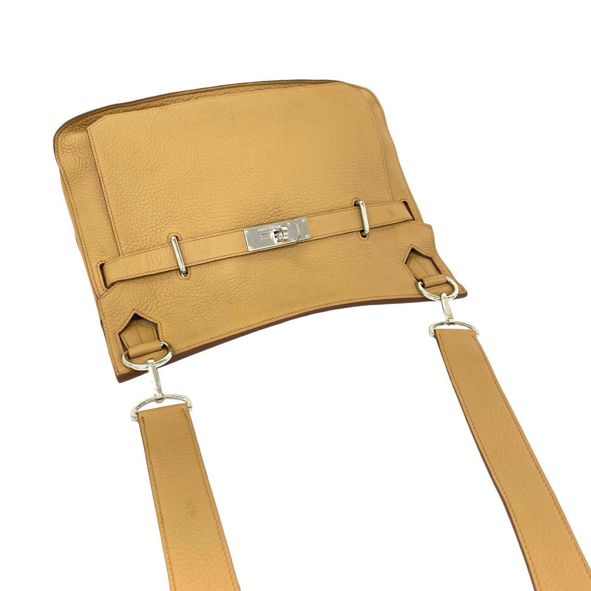 Hermes Beige Taurillon Clemence Leather Shoulder Bag (Pre-Owned)