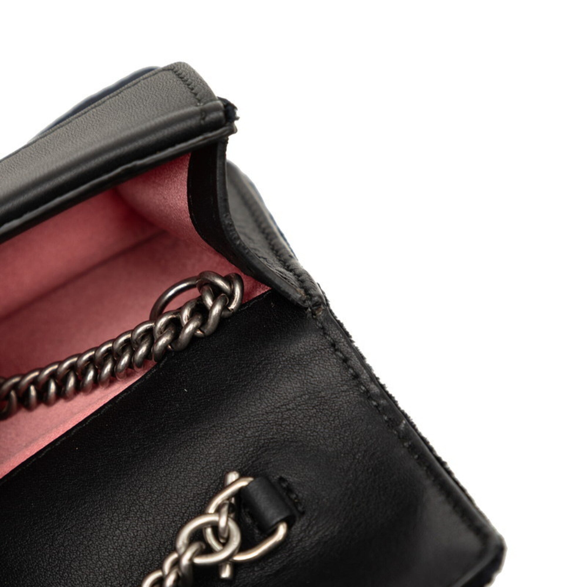 Gucci Black Leather Rhinestone Shoulder Bag (Pre-Owned)