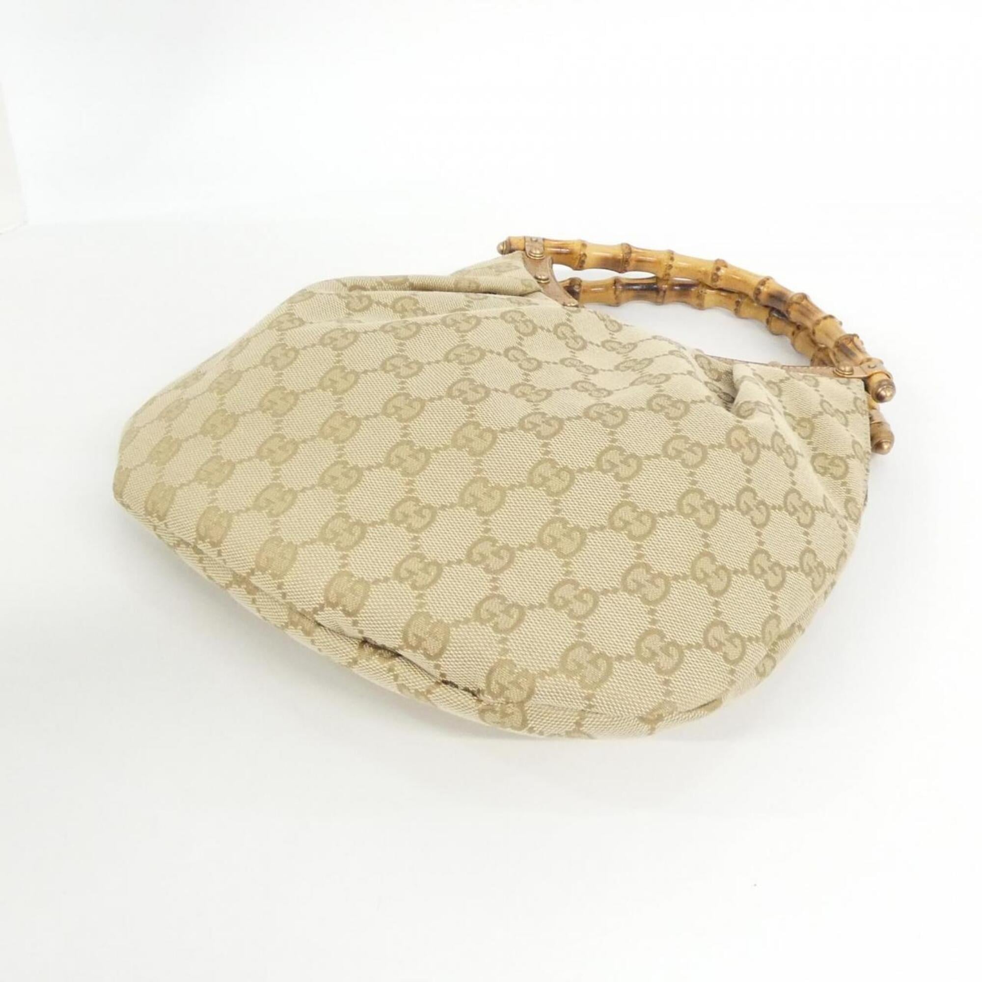 Gucci Beige Gg Canvas Handbag (Pre-Owned)