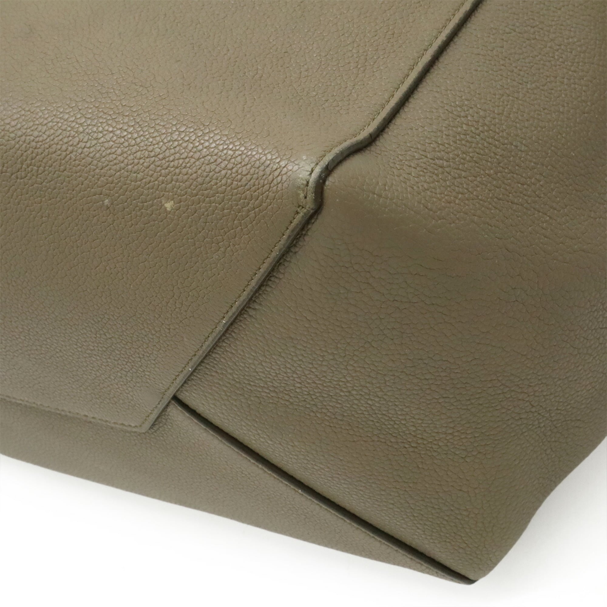 Celine Cabas Grayish Leather Shoulder Bag Tote Bag (Pre-Owned)