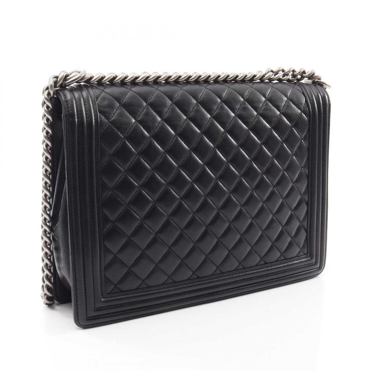 Chanel Black Leather Handbag Shoulder Bag (Pre-Owned)