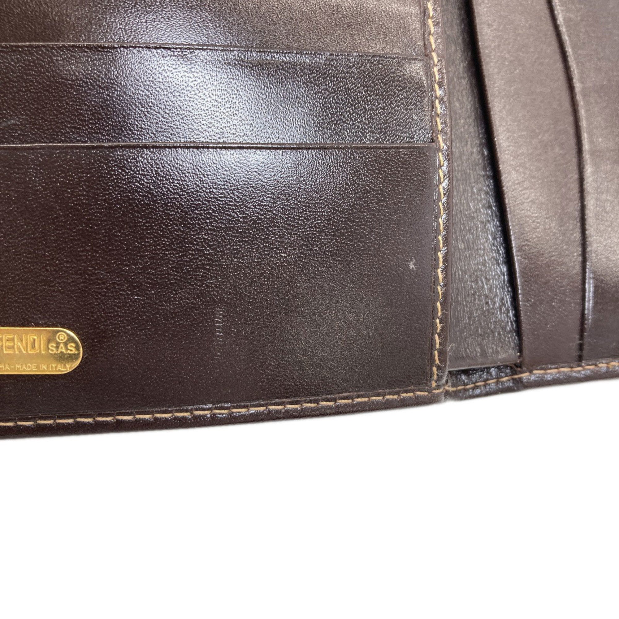 Fendi Brown Canvas Leather Wallet (Bi-Fold) (Pre-Owned)