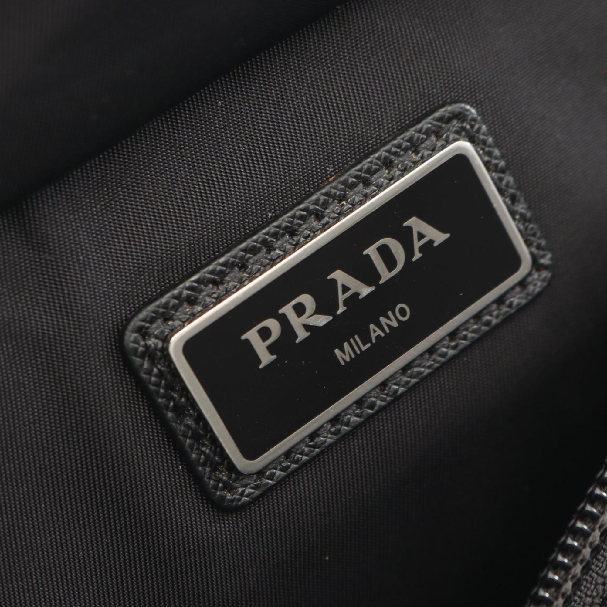 Prada Black Nylon Leather Fanny Pack Handbag (Pre-Owned)