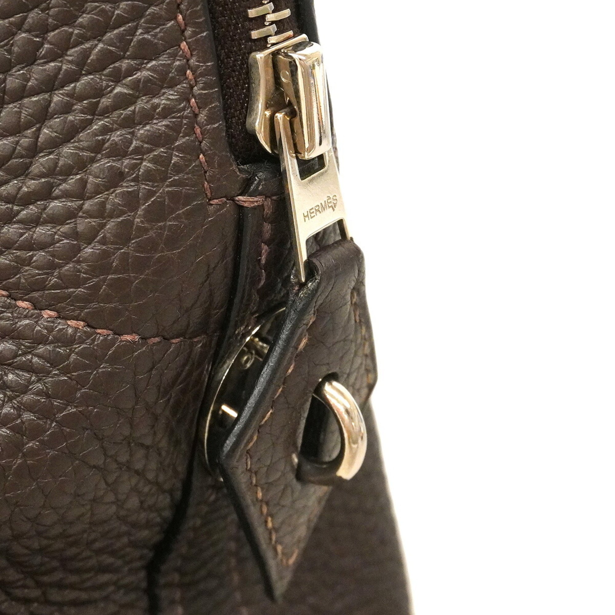 Hermes Brown Taurillon Clemence Leather Handbag (Pre-Owned)