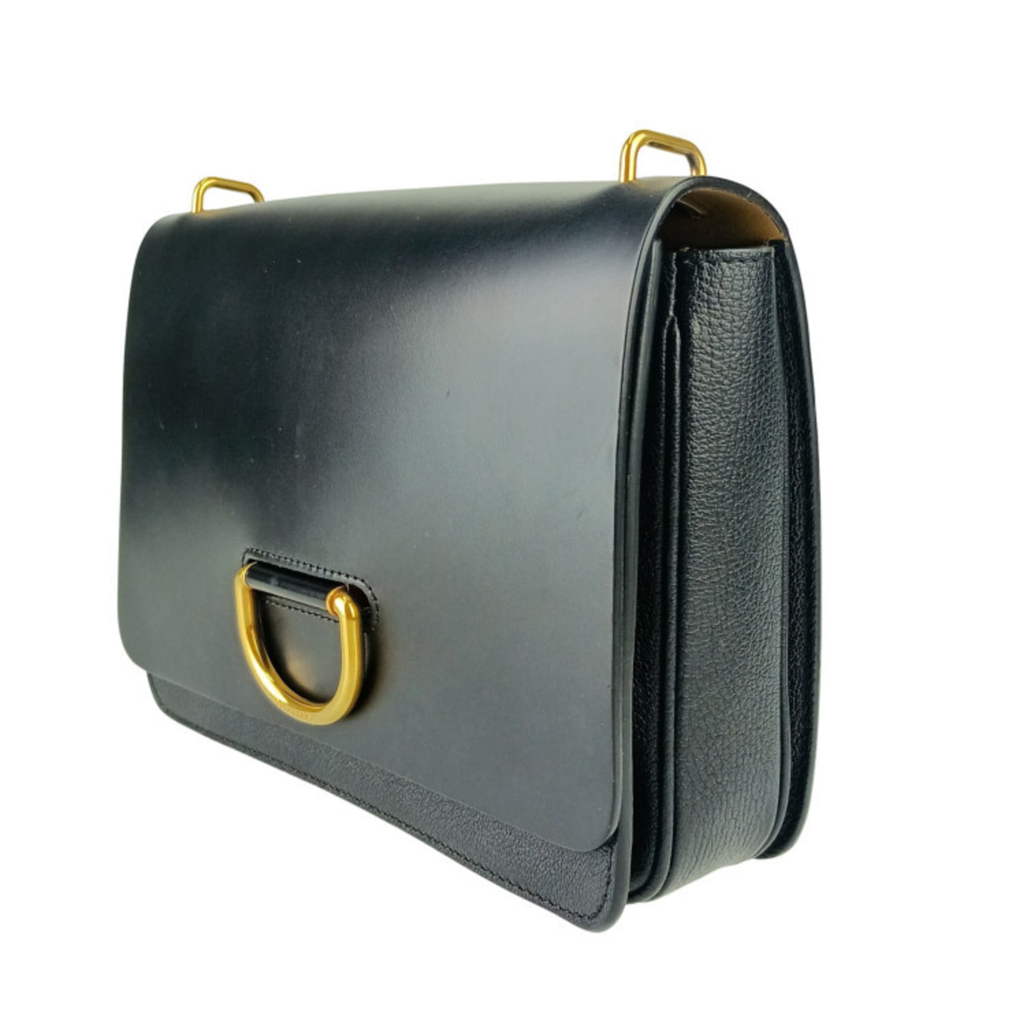 Burberry Black Leather Handbag Shoulder Bag (Pre-Owned)