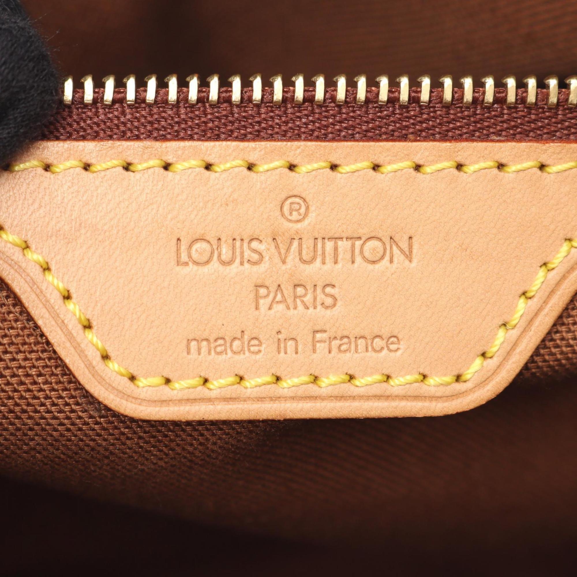 Louis Vuitton Brown Coated Canvas Leather Handbag Shoulder Bag (Pre-Owned)