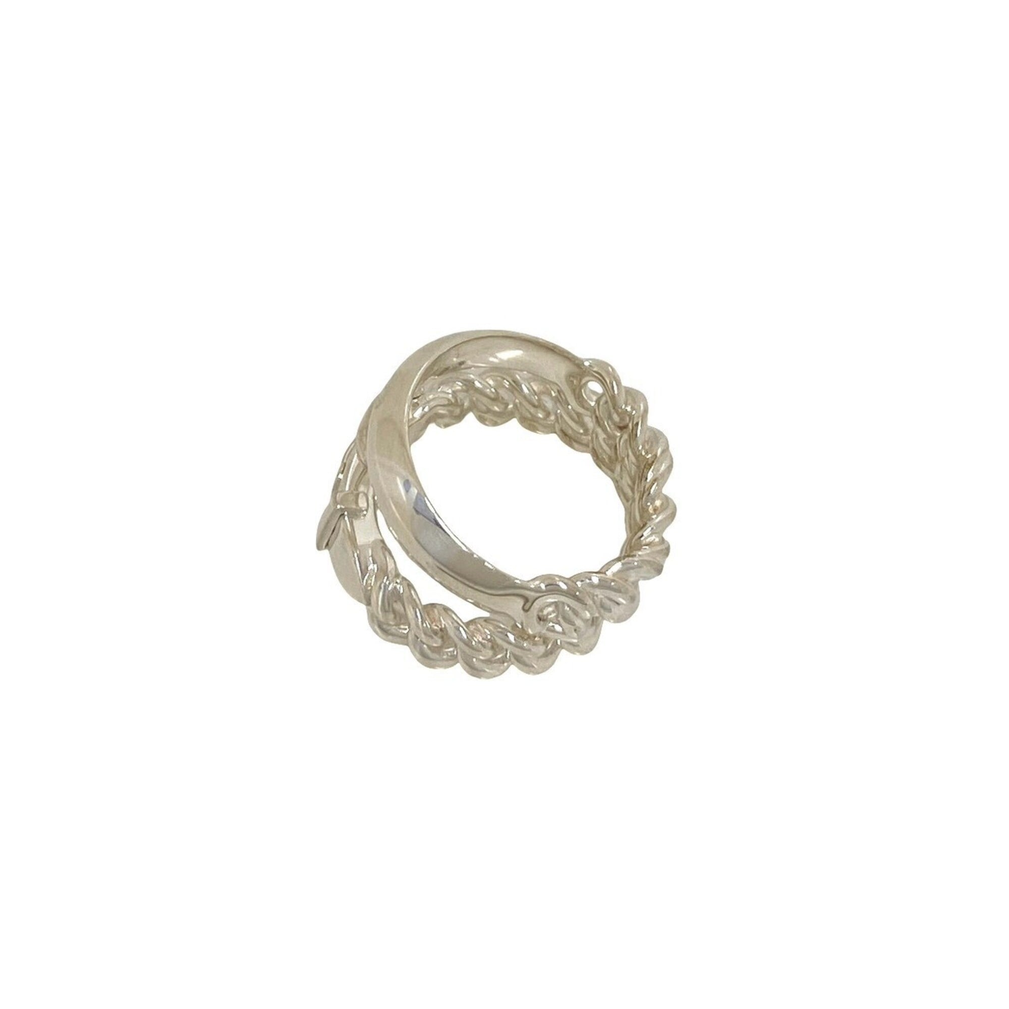 Hermes Silver Silver 925 Band Ring (Pre-Owned)