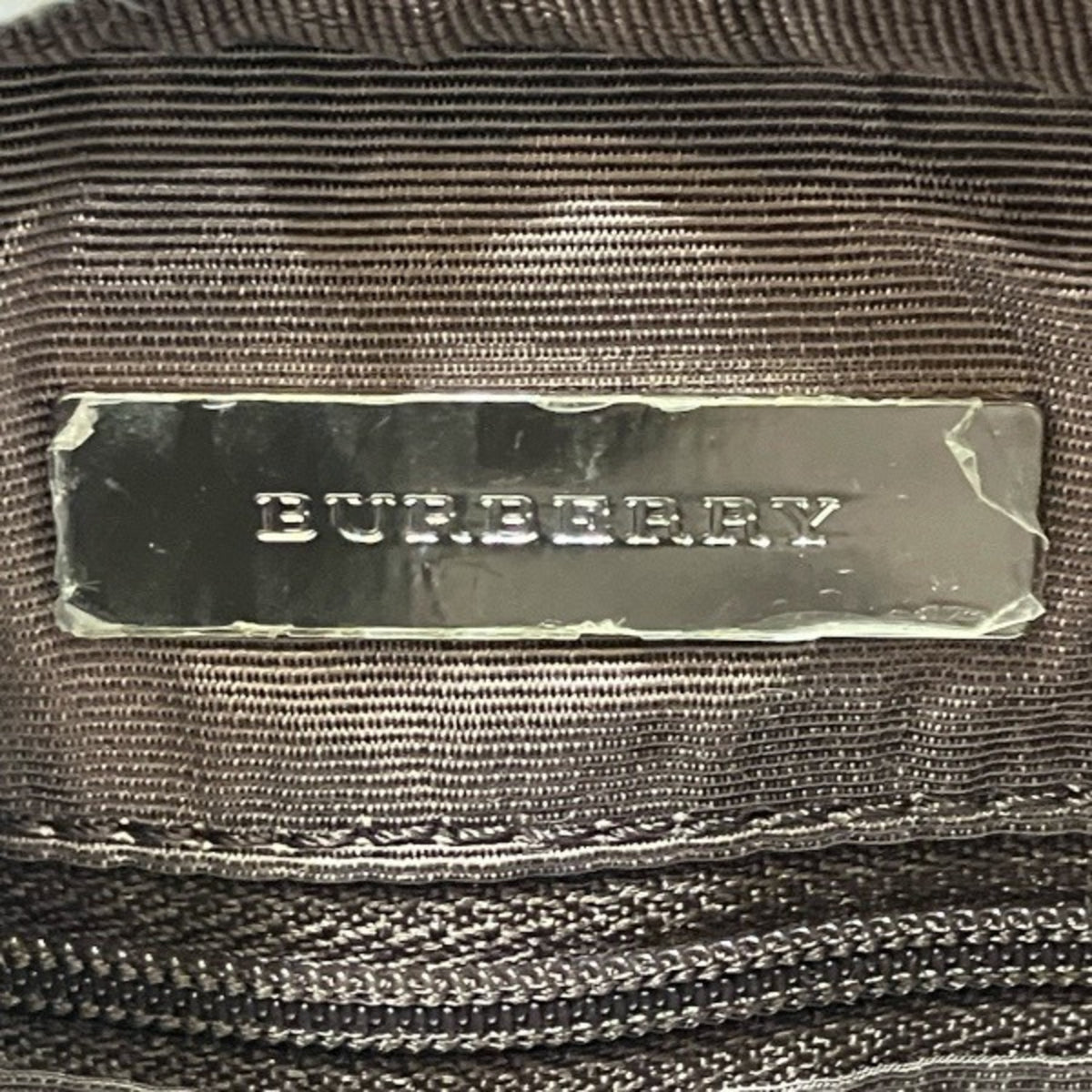 Burberry Beige Brown Canvas Leather Shoulder Bag (Pre-Owned)