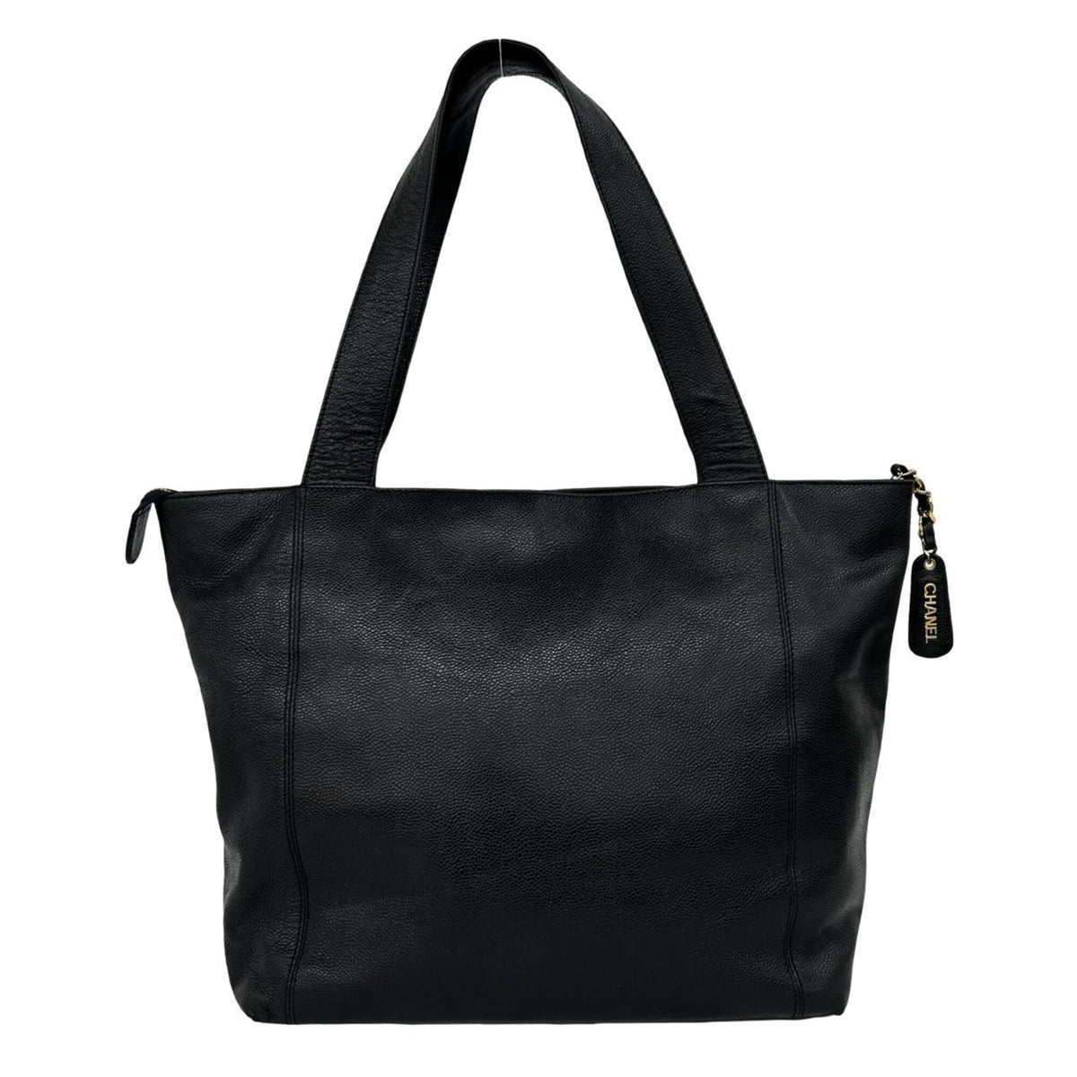 Chanel Black Grained Calfskin Handbag Tote Bag (Pre-Owned)