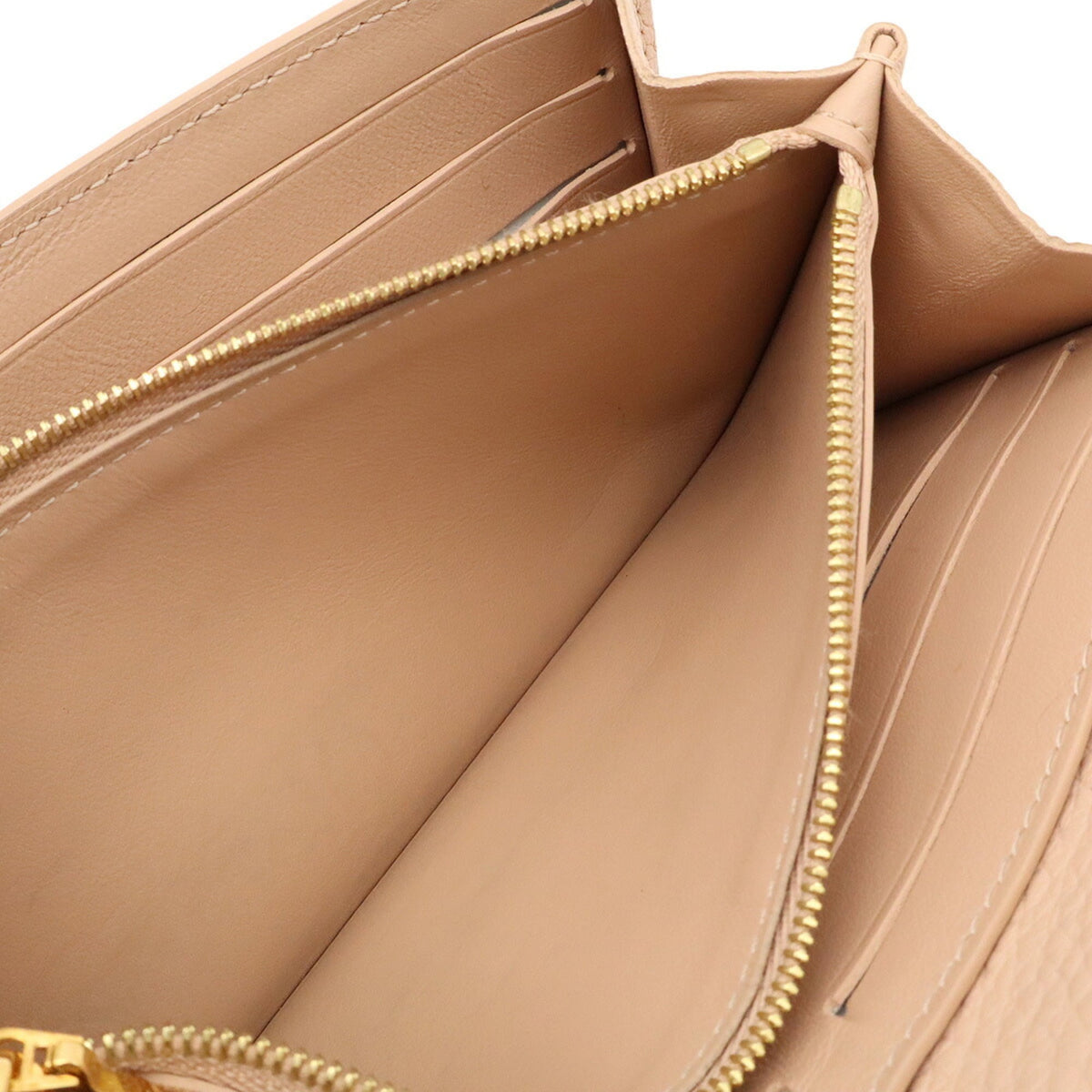 Louis Vuitton Beige Leather Long Wallet (Bi-Fold) (Pre-Owned)