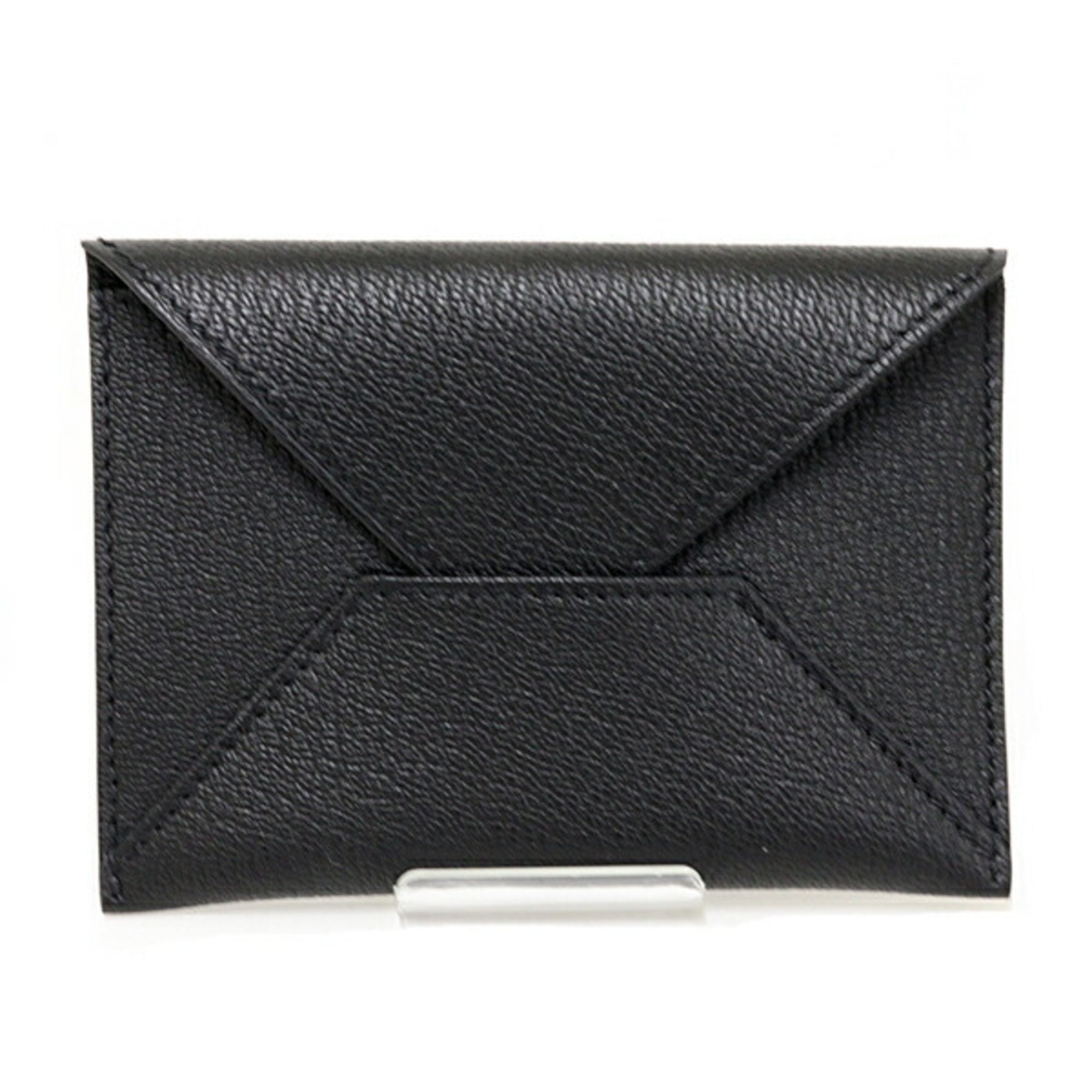 Hermes Kara Black Chevre Myzore Leather Pouch (Pre-Owned)