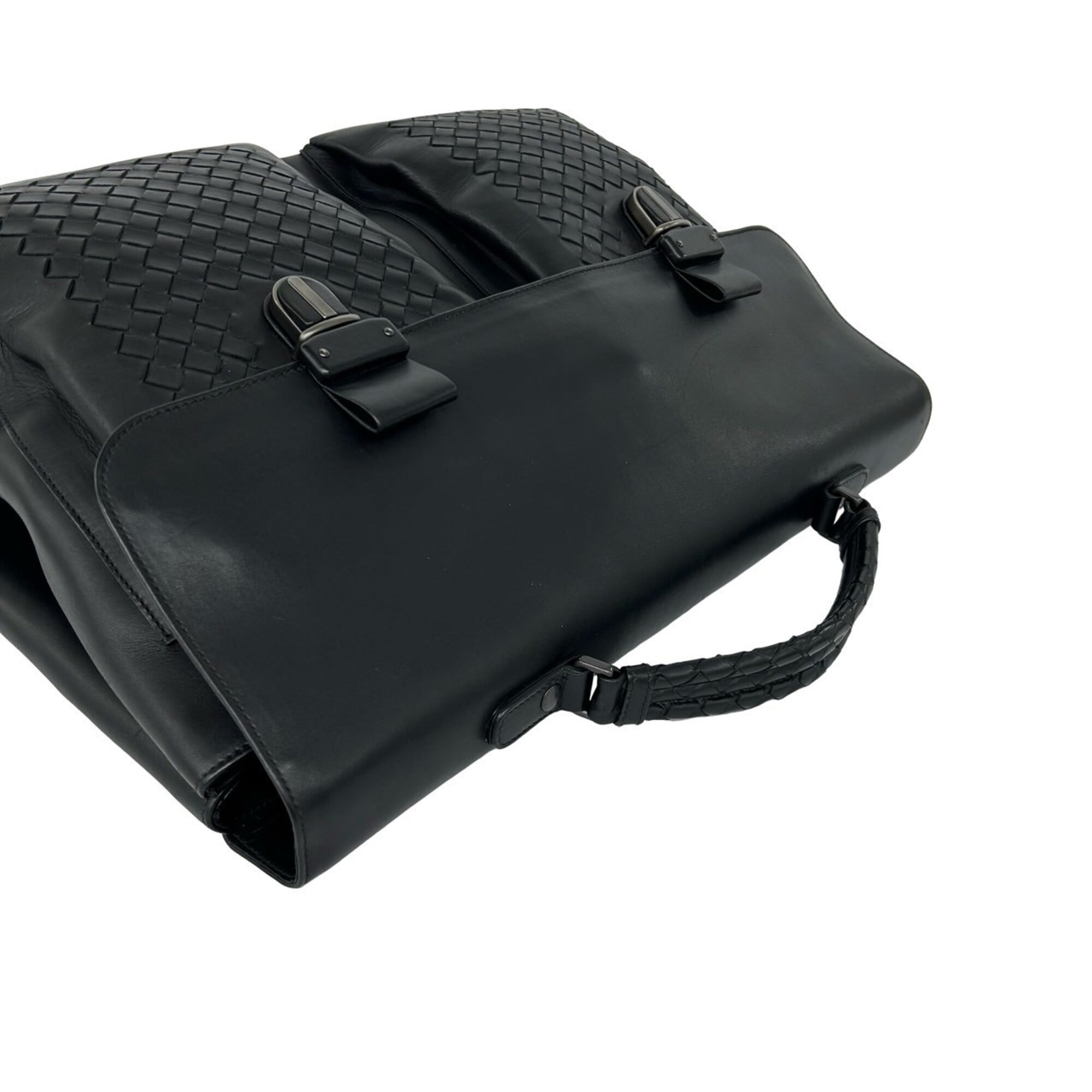 Bottega Veneta Black Leather Briefcase (Pre-Owned)