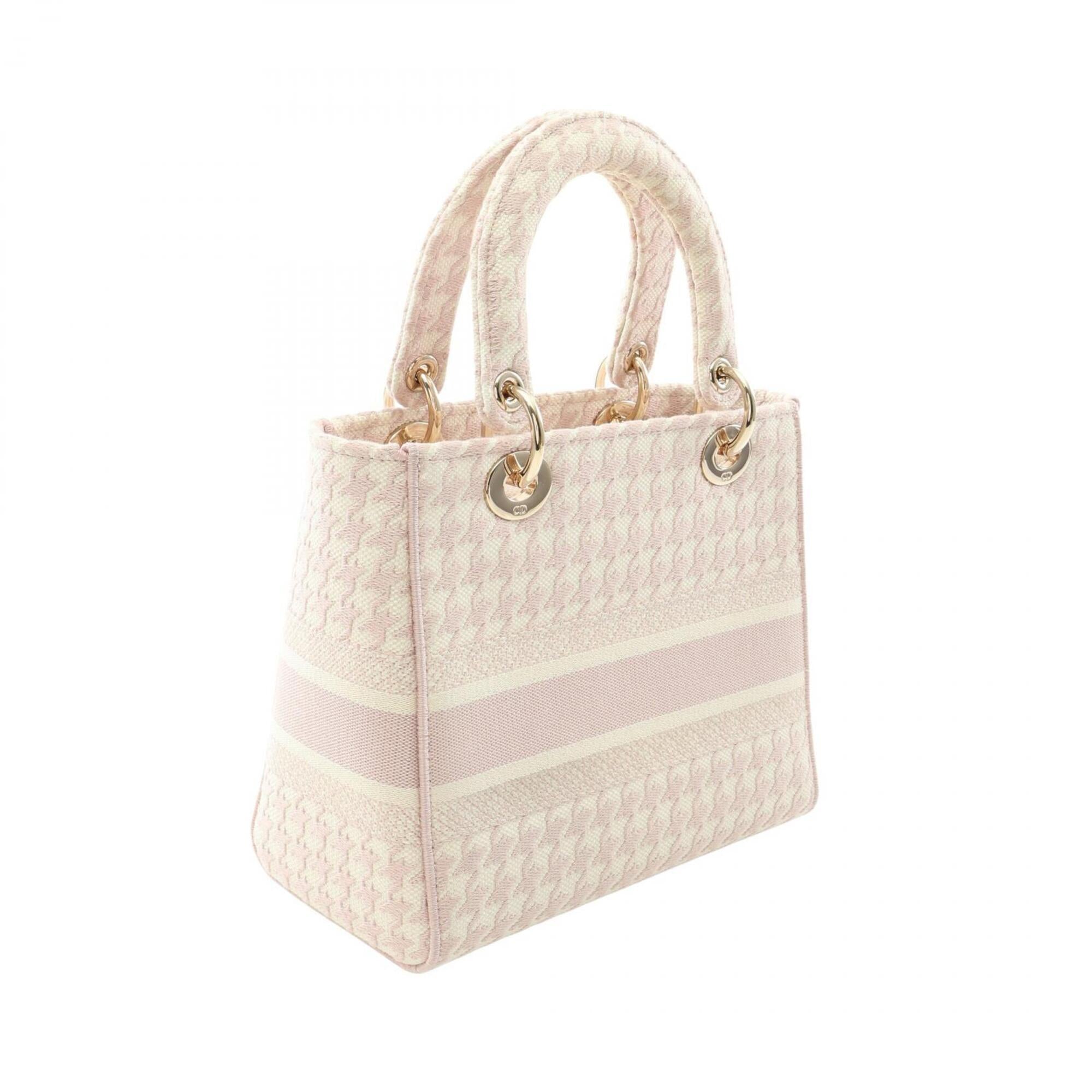 Christian Dior Ivory Pink Canvas Handbag (Pre-Owned)