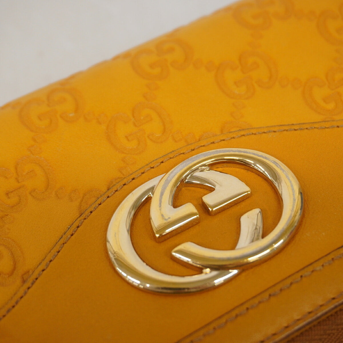 Gucci Yellow Leather Long Wallet (Bi-Fold) (Pre-Owned)