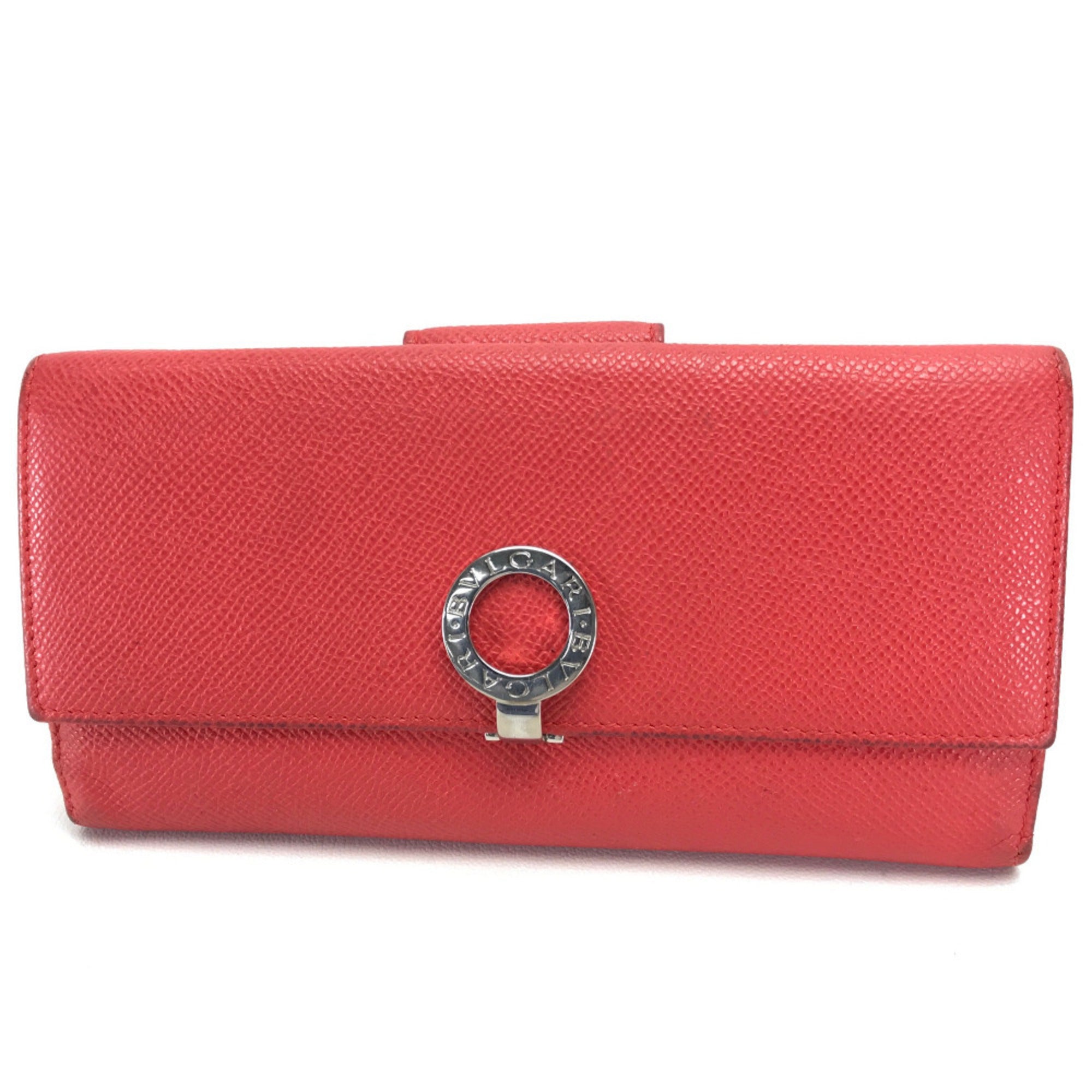 Bvlgari Bvlgari Bvlgari Red Color Leather Long Wallet (Bi-Fold) (Pre-Owned)