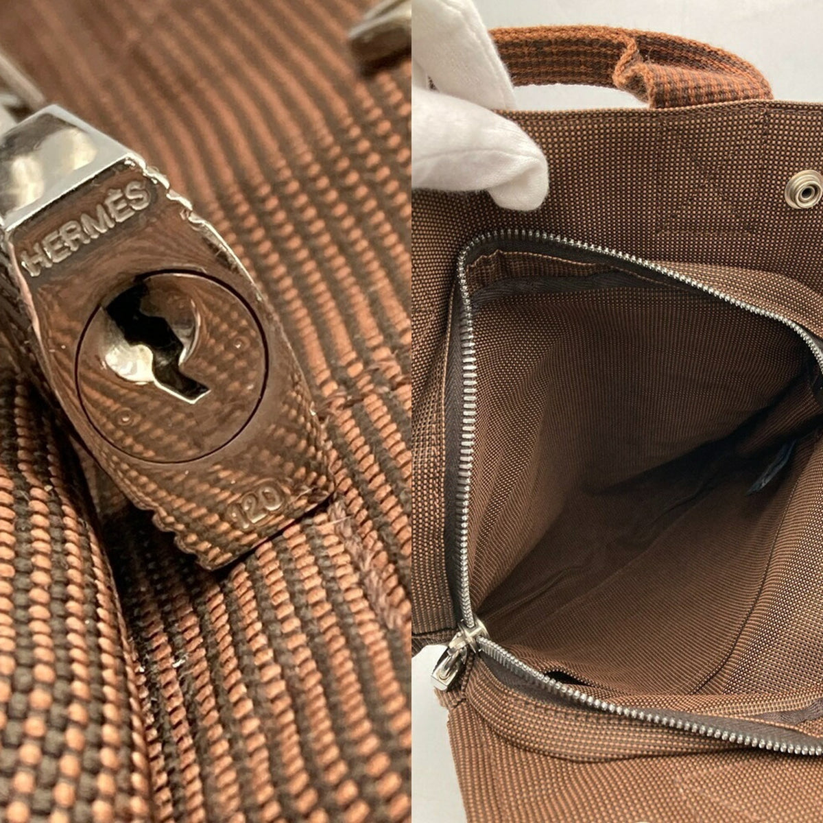 Hermes Brown Polyamide Polyester Backpack (Pre-Owned)