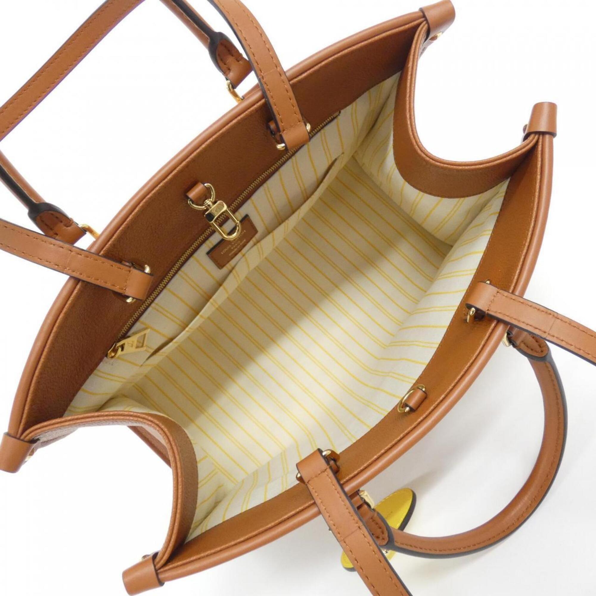 Louis Vuitton Beige Brown Raffia Handbag (Pre-Owned)