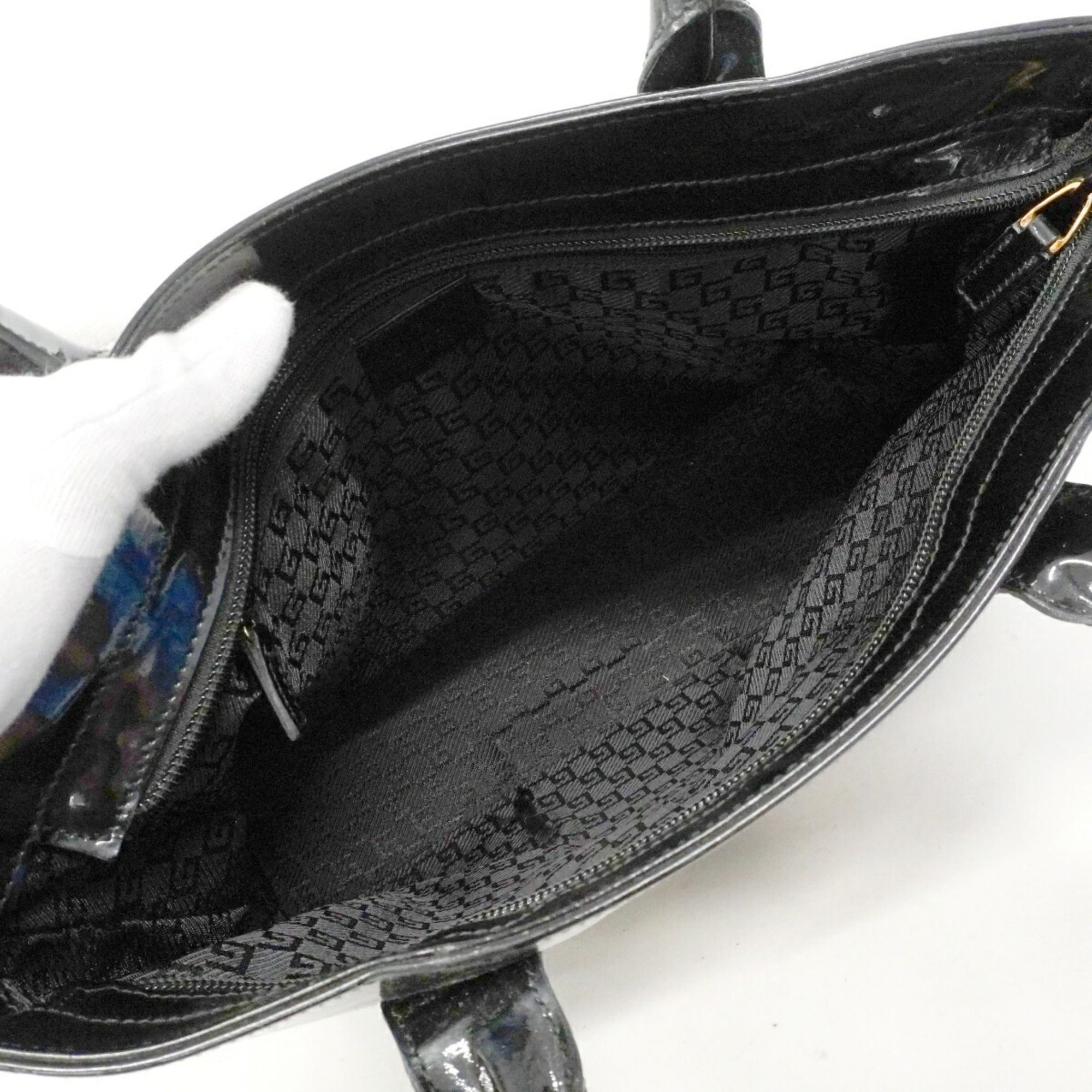 Gucci Black Navy Canvas Tote Bag (Pre-Owned)