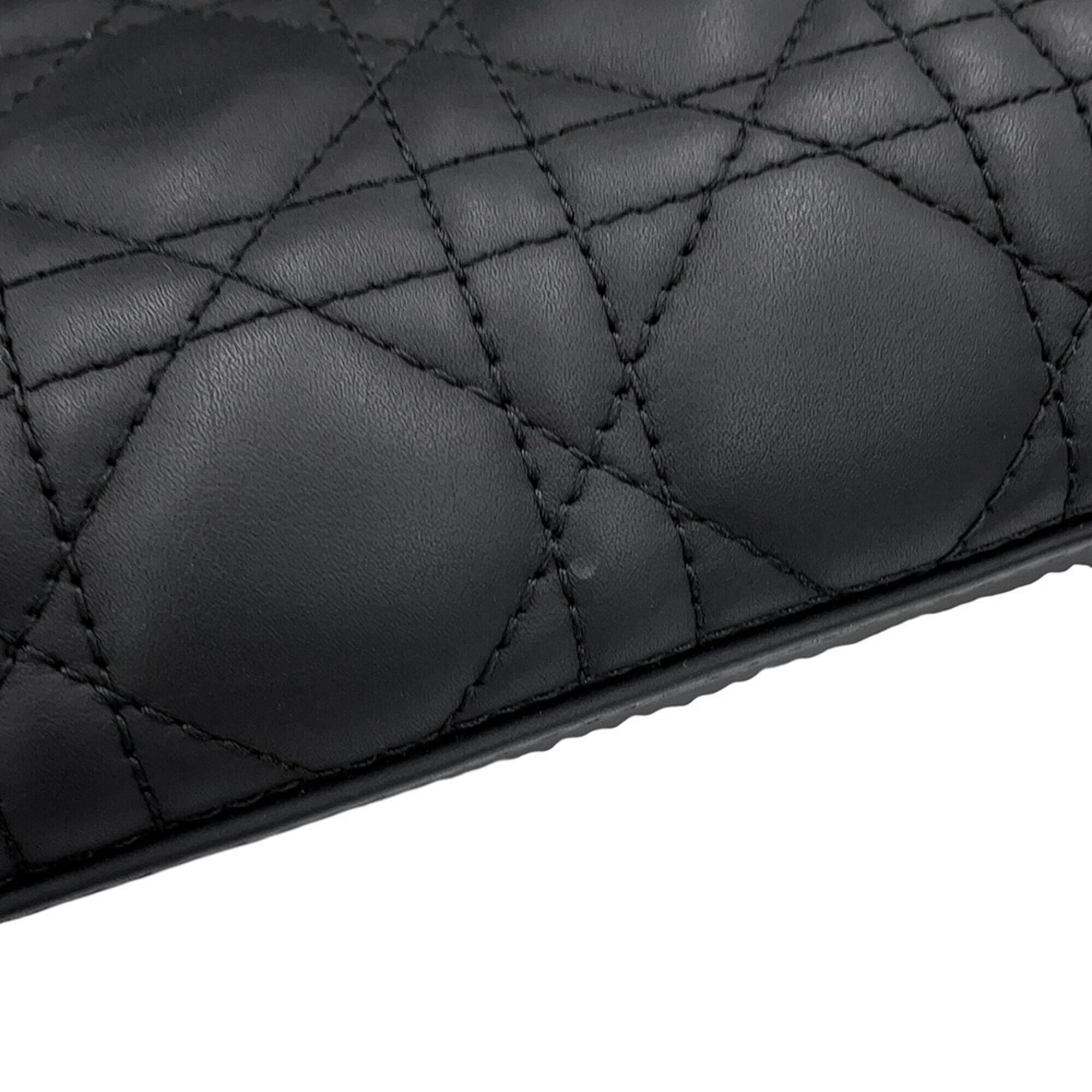 Christian Dior Lady Dior Black Leather Handbag (Pre-Owned)