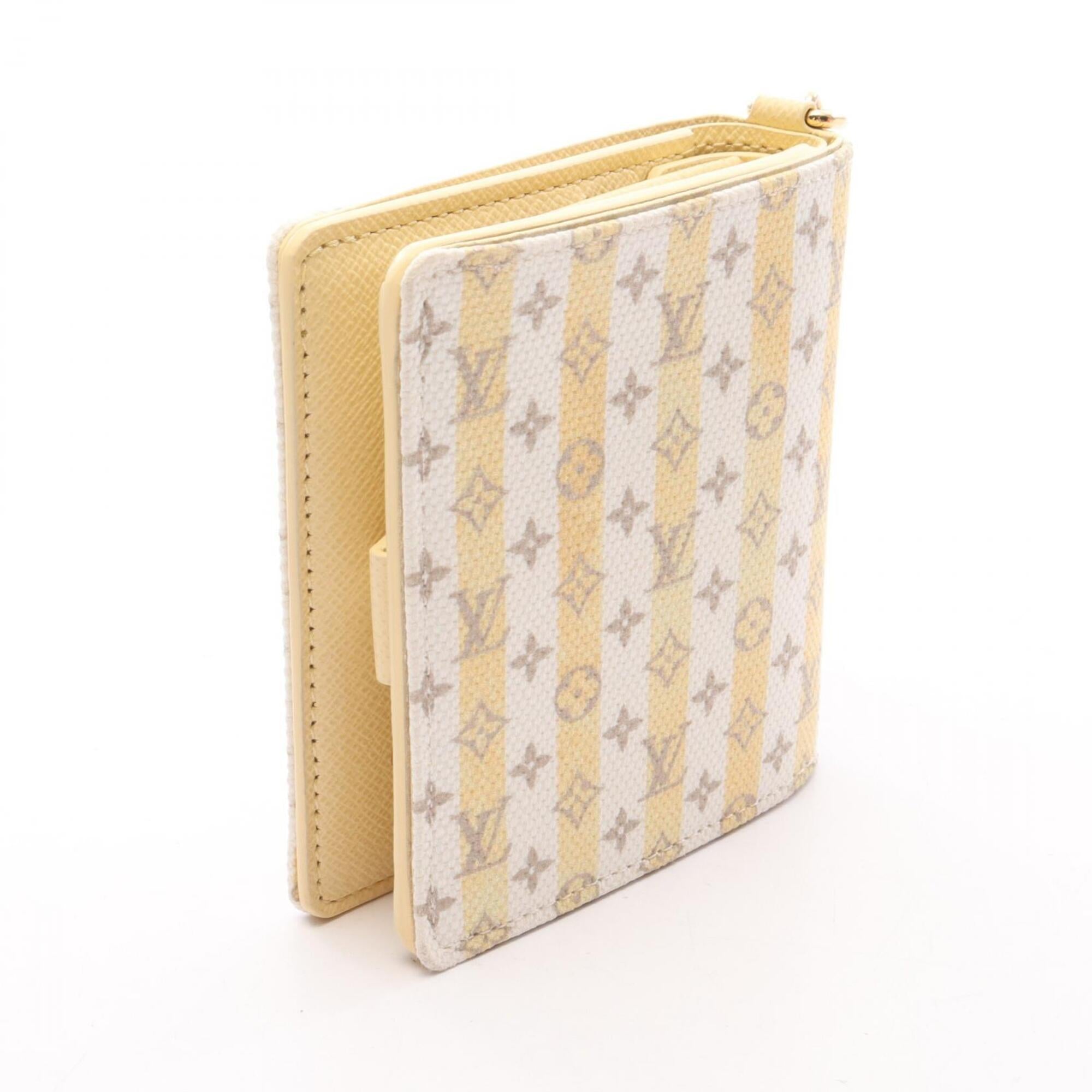 Louis Vuitton Multi-Color White Yellow Coated Canvas Wallet (Bi-Fold) (Pre-Owned)