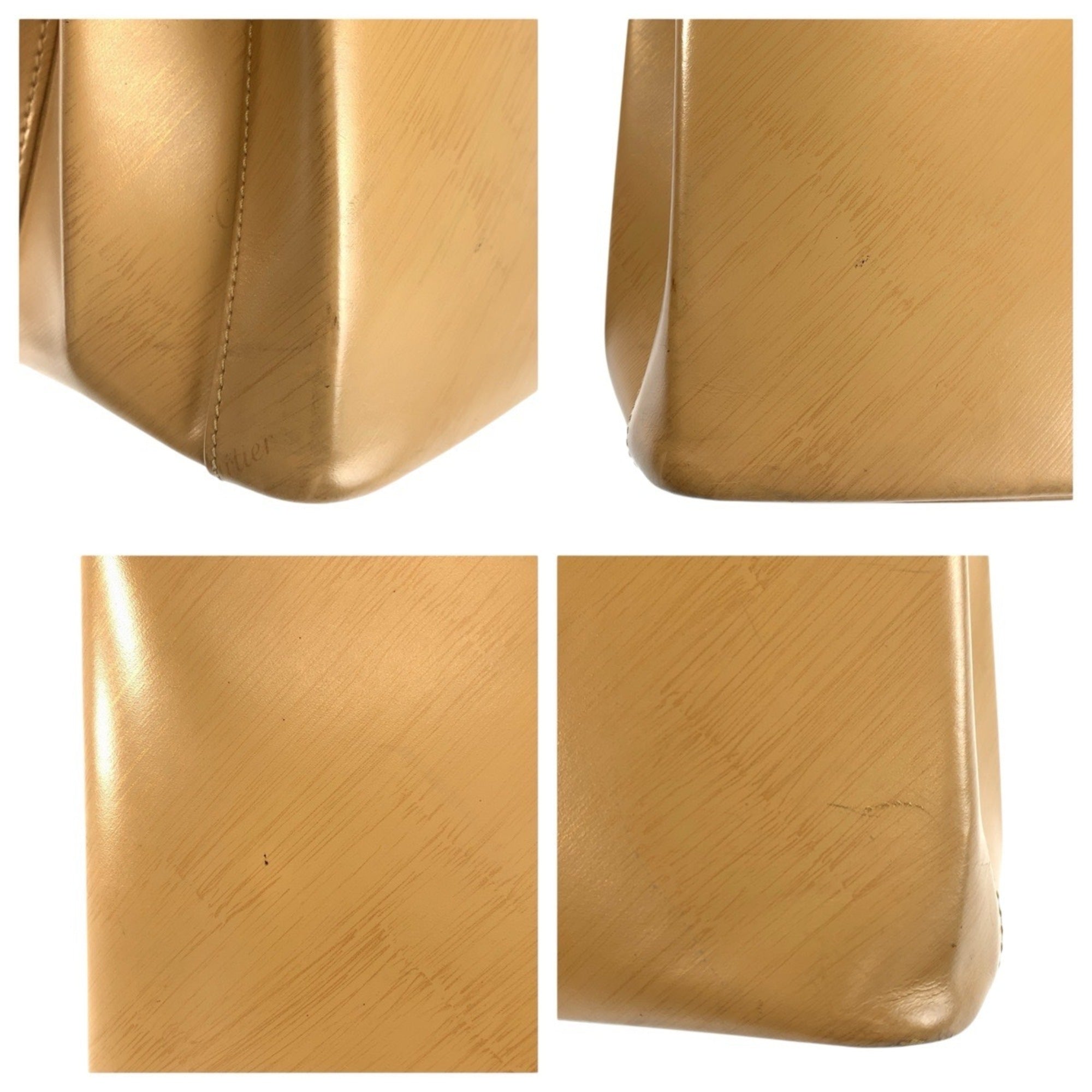 Cartier Beige Leather Handbag Shoulder Bag (Pre-Owned)