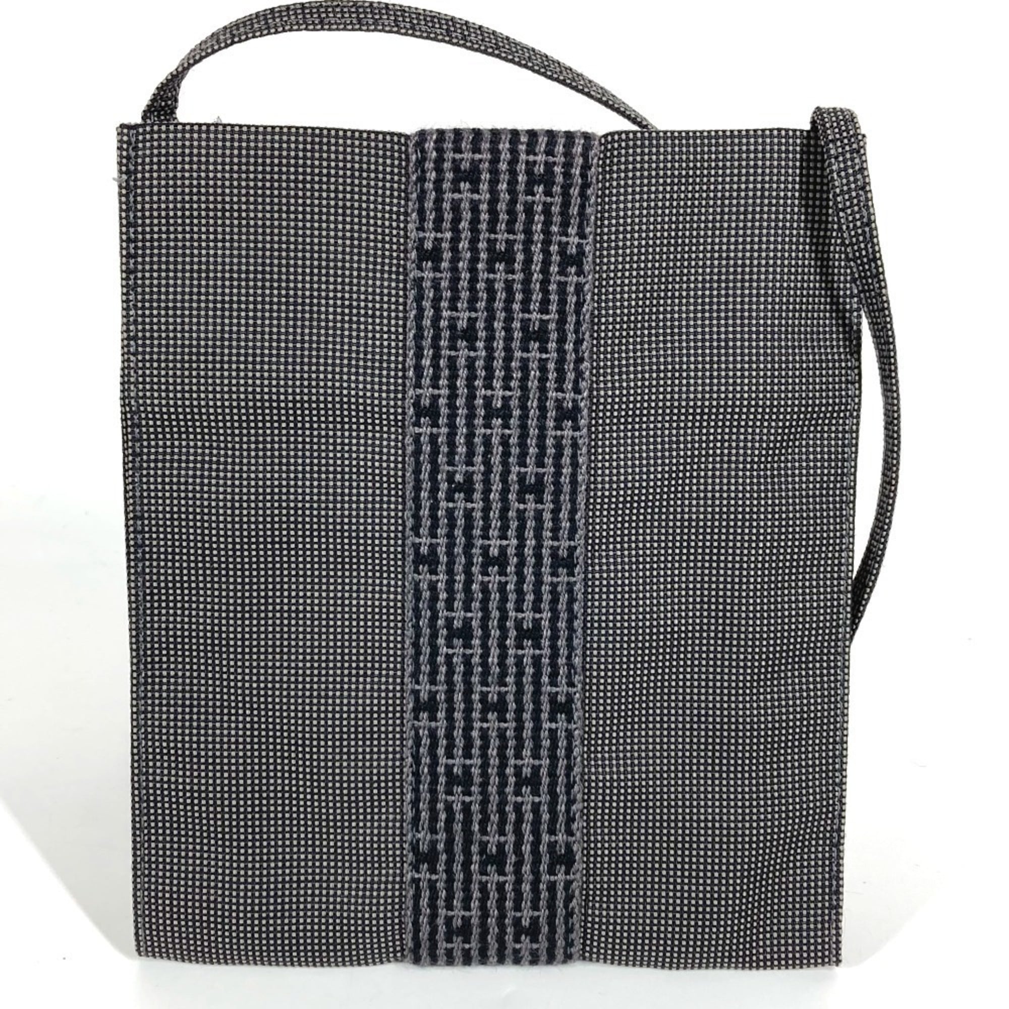 Hermes Gray Polyester Pochette Pouch Shoulder Bag (Pre-Owned)