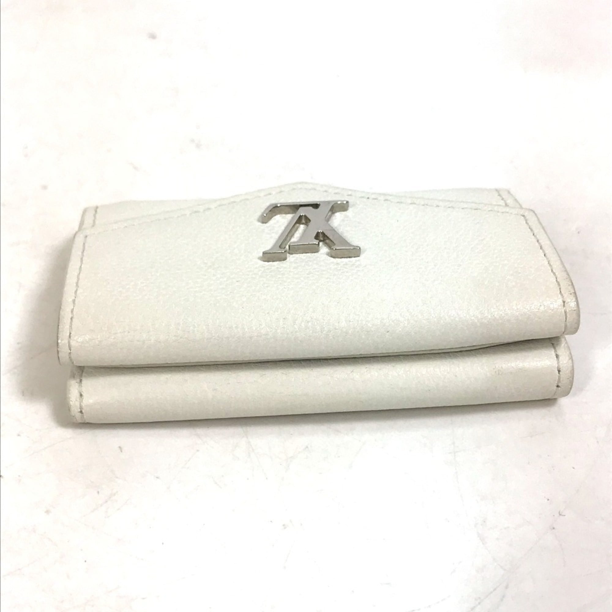 Louis Vuitton White Leather Wallet (Tri-Fold) (Pre-Owned)