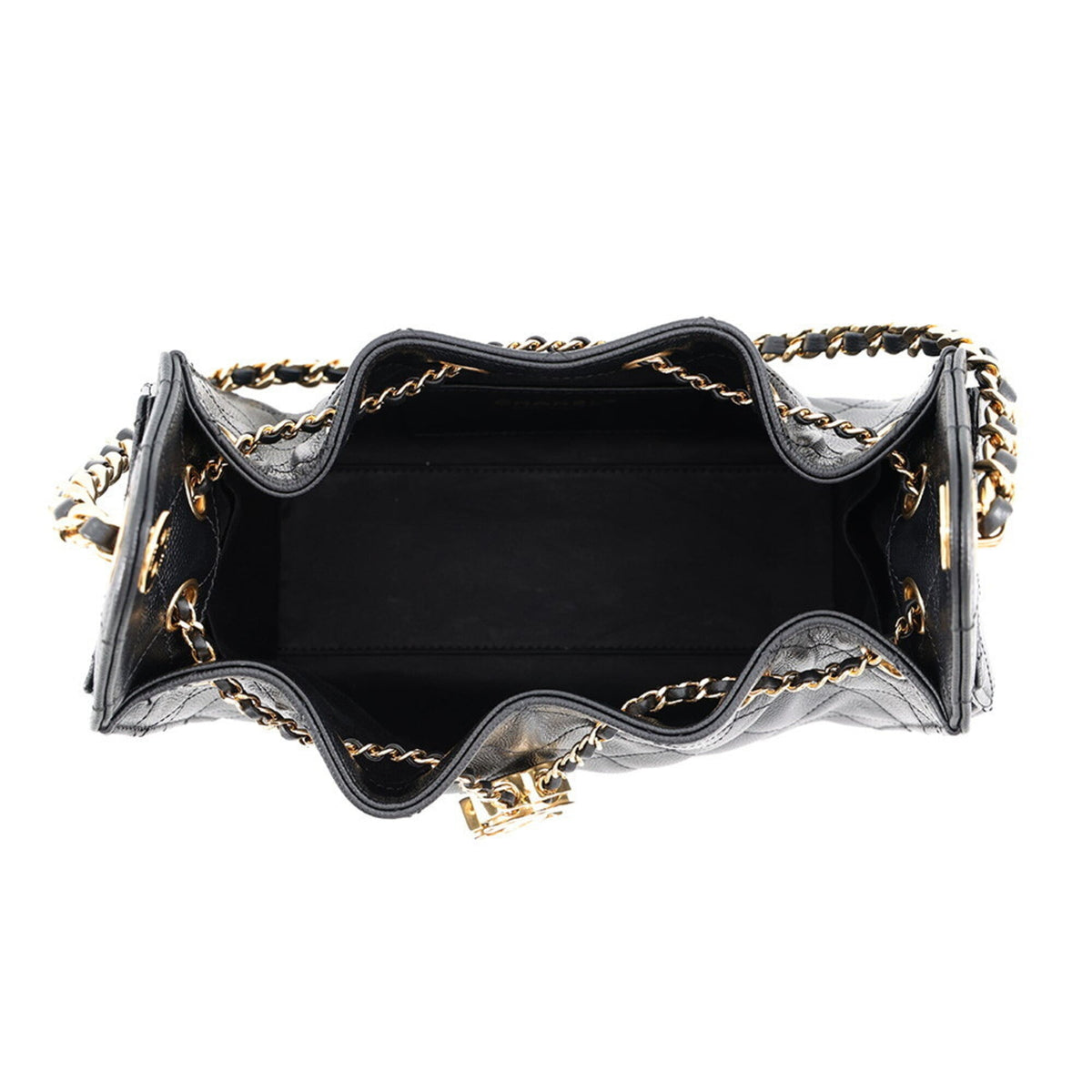Chanel Black Grained Calfskin Handbag Shoulder Bag (Pre-Owned)