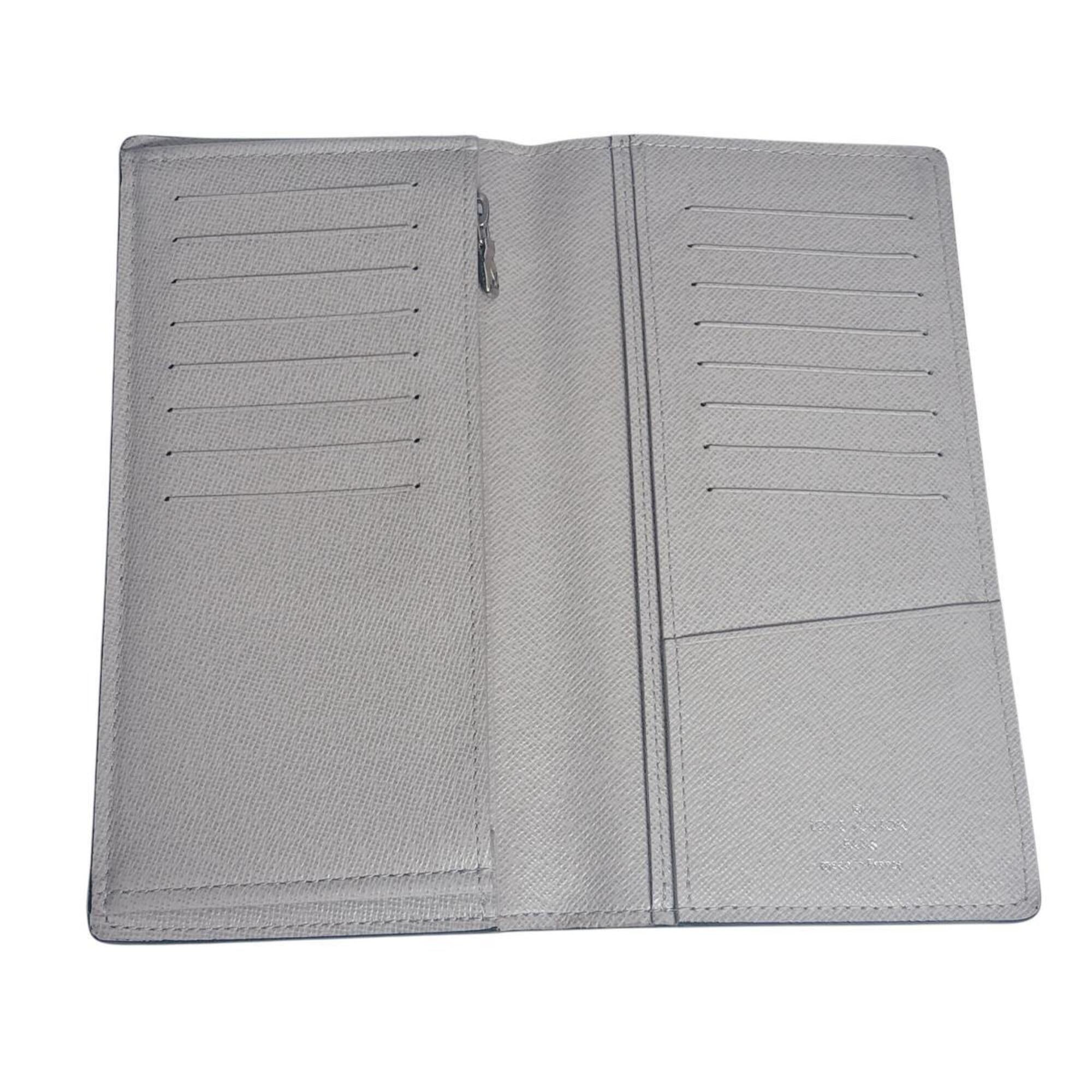 Louis Vuitton Taiga Black Gray Taiga Leather Wallet (Bi-Fold) (Pre-Owned)