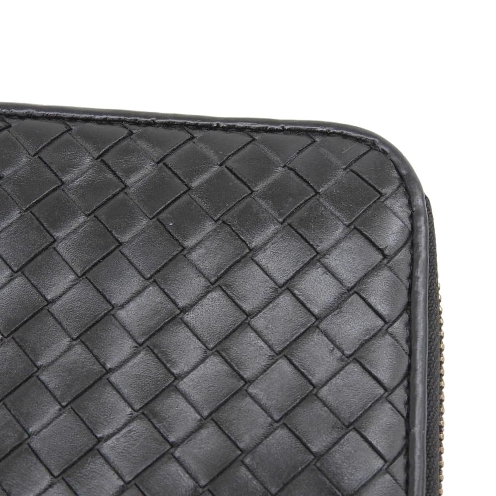Bottega Veneta Black Intrecciato Long Wallet (Bi-Fold) (Pre-Owned)