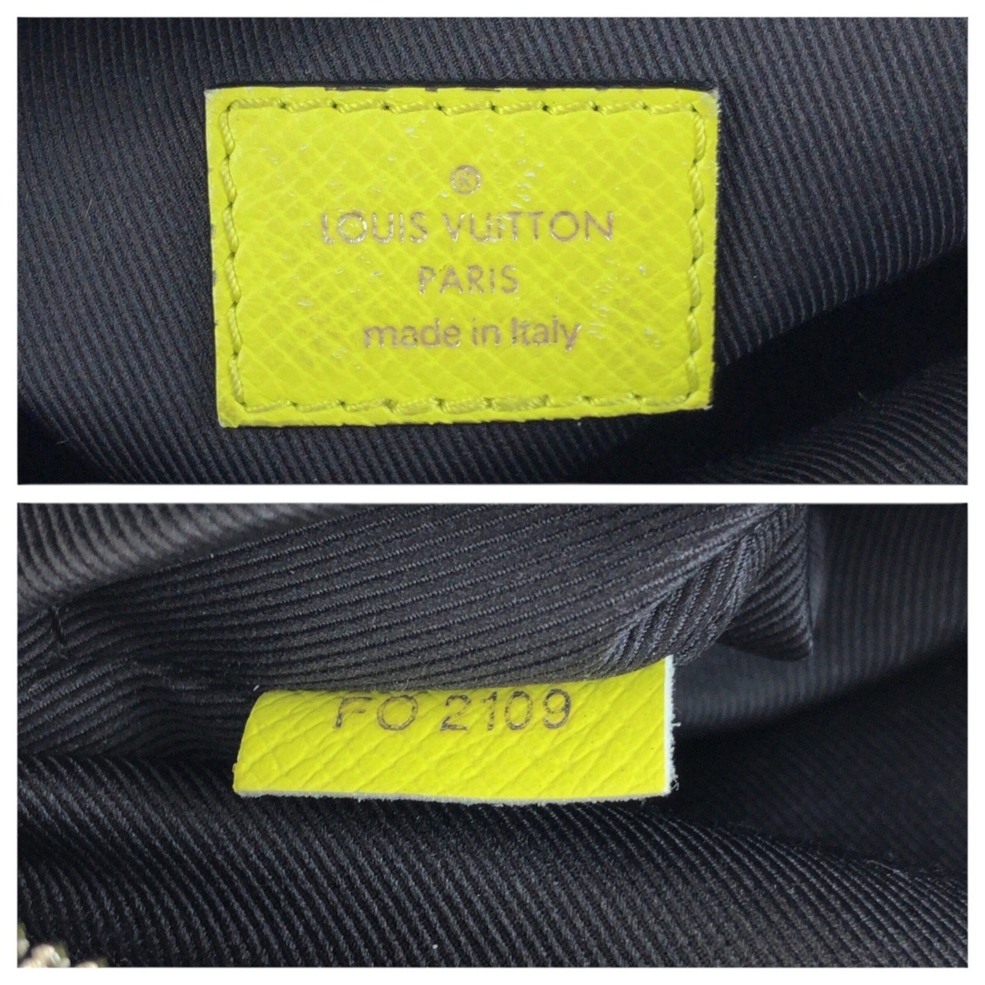 Louis Vuitton Black Yellow Pvc Messenger Bag Shoulder Bag (Pre-Owned)