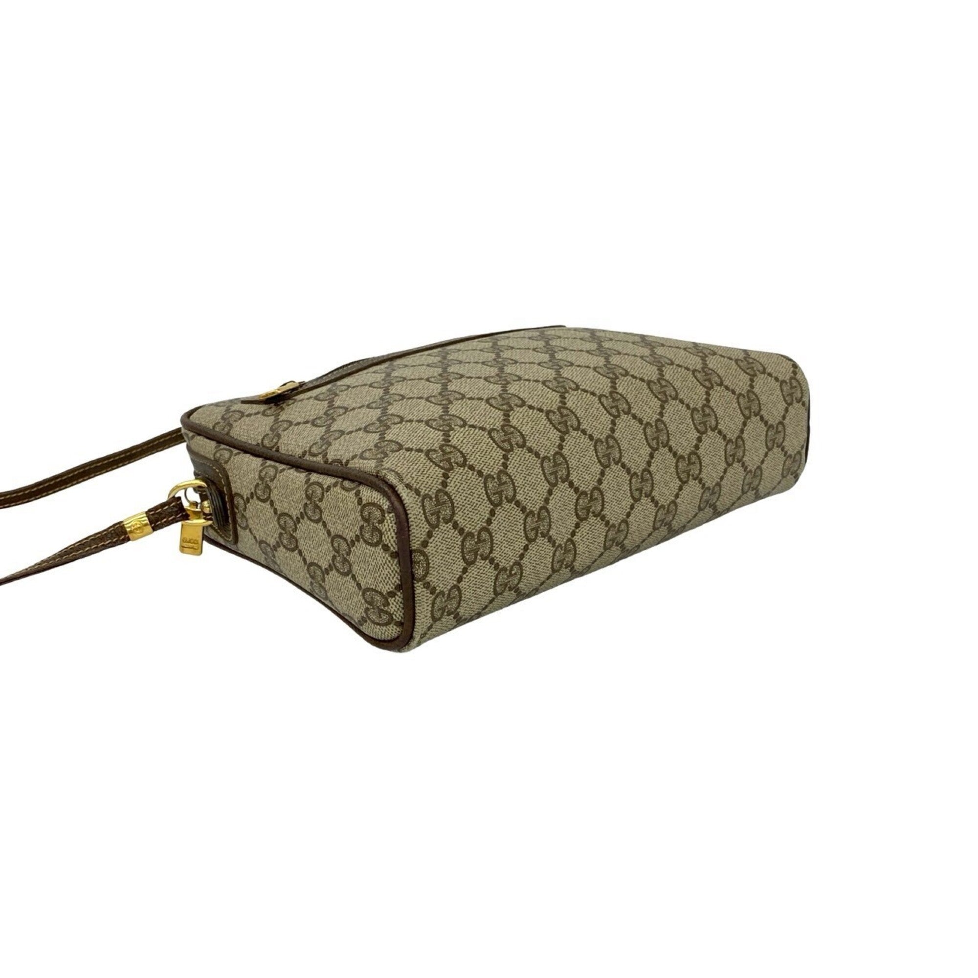 Gucci Brown Leather Pvc Pochette Shoulder Bag (Pre-Owned)