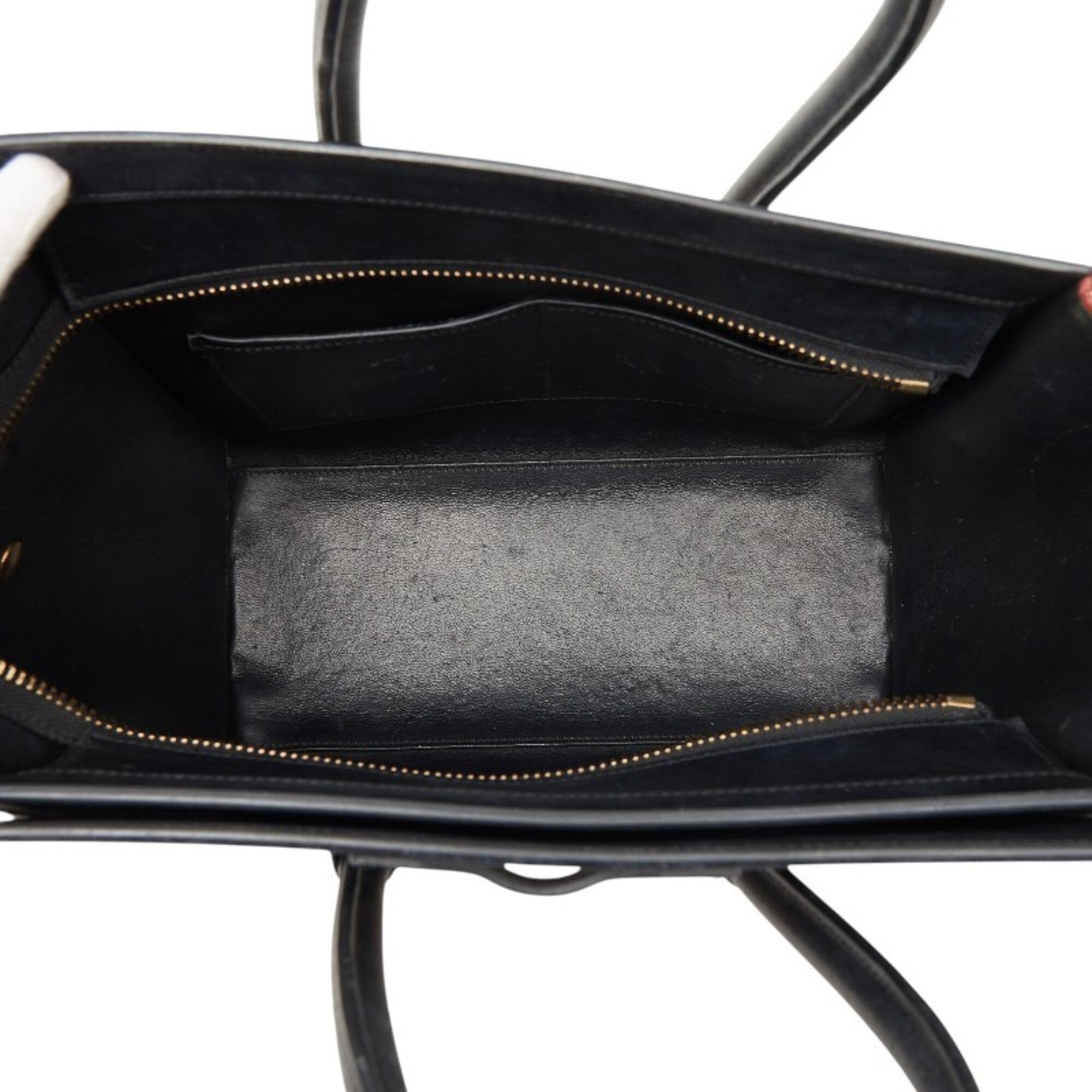 Celine Beige Black Orange Leather Handbag Tote Bag (Pre-Owned)