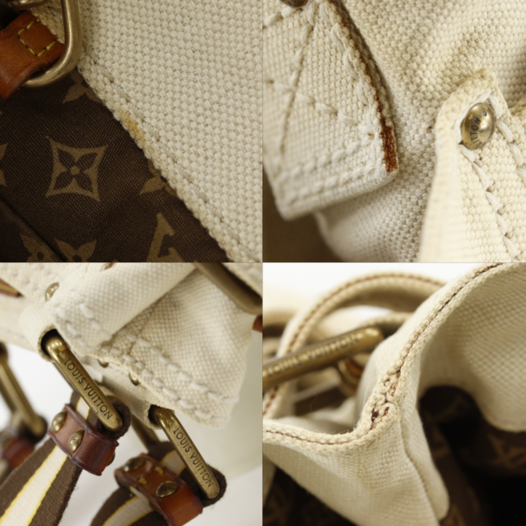 Louis Vuitton Beige Canvas Tote Bag (Pre-Owned)
