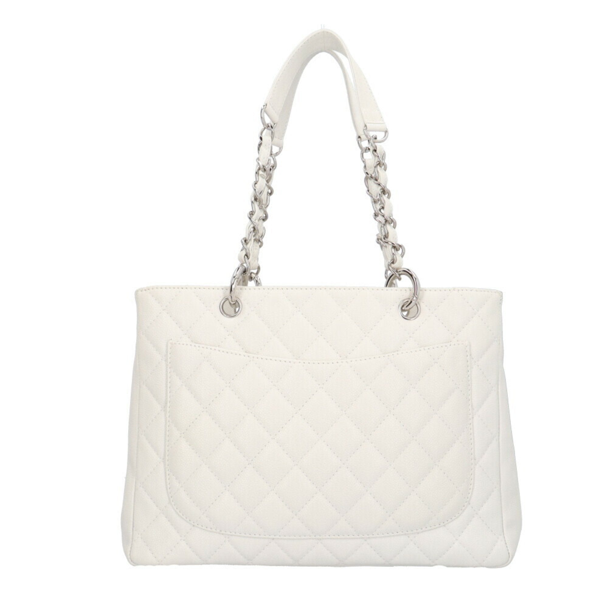 Chanel White Caviar Leather Shoulder Bag (Pre-Owned)