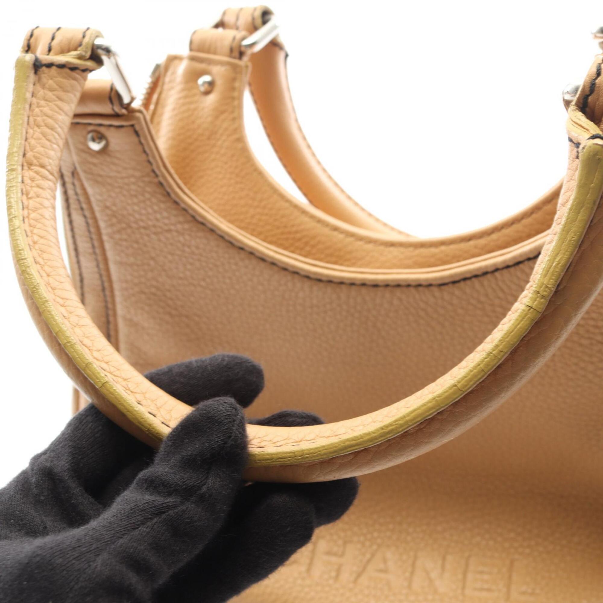 Chanel Beige Grained Calfskin Handbag (Pre-Owned)