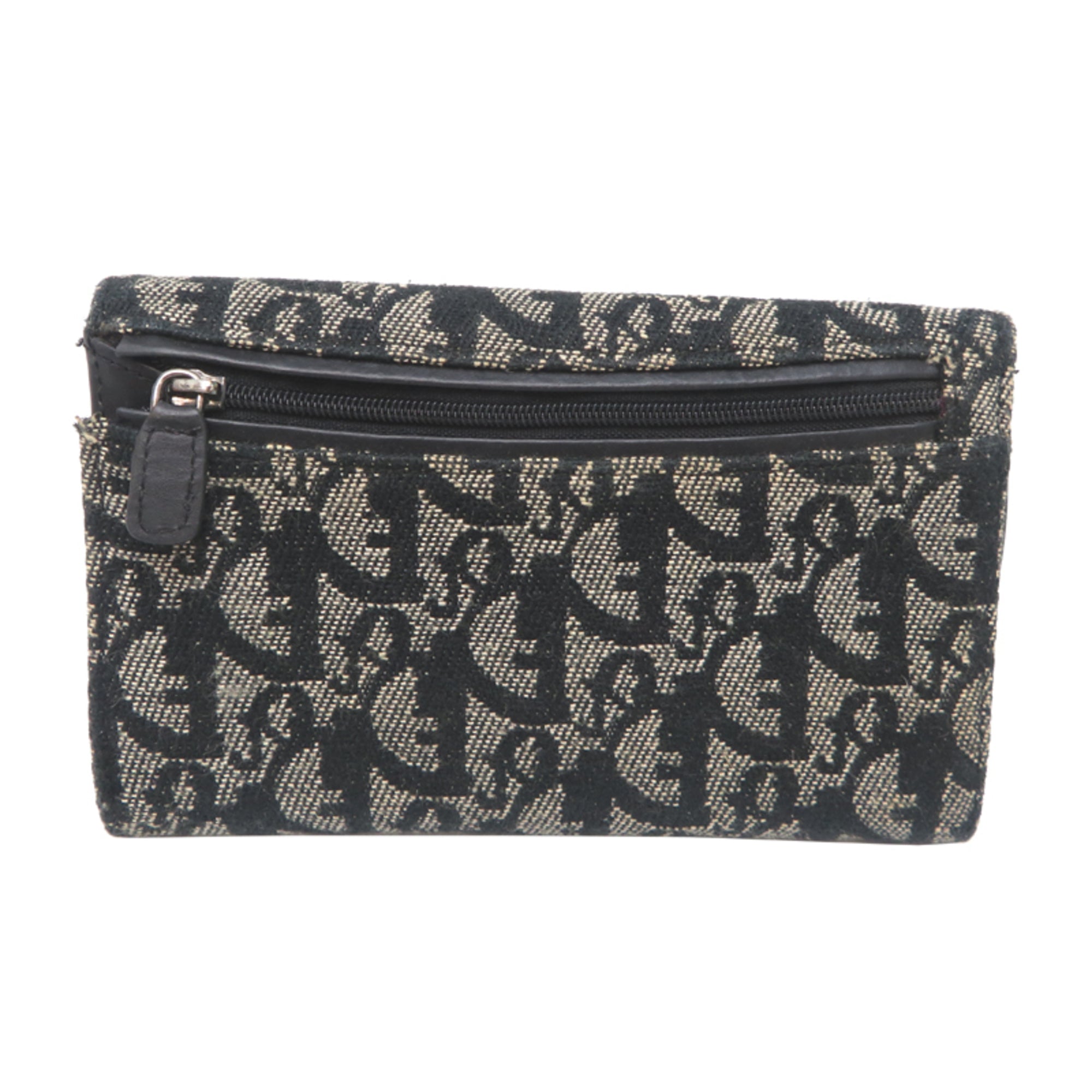 Christian Dior Blue Jacquard Wallet (Tri-Fold) (Pre-Owned)